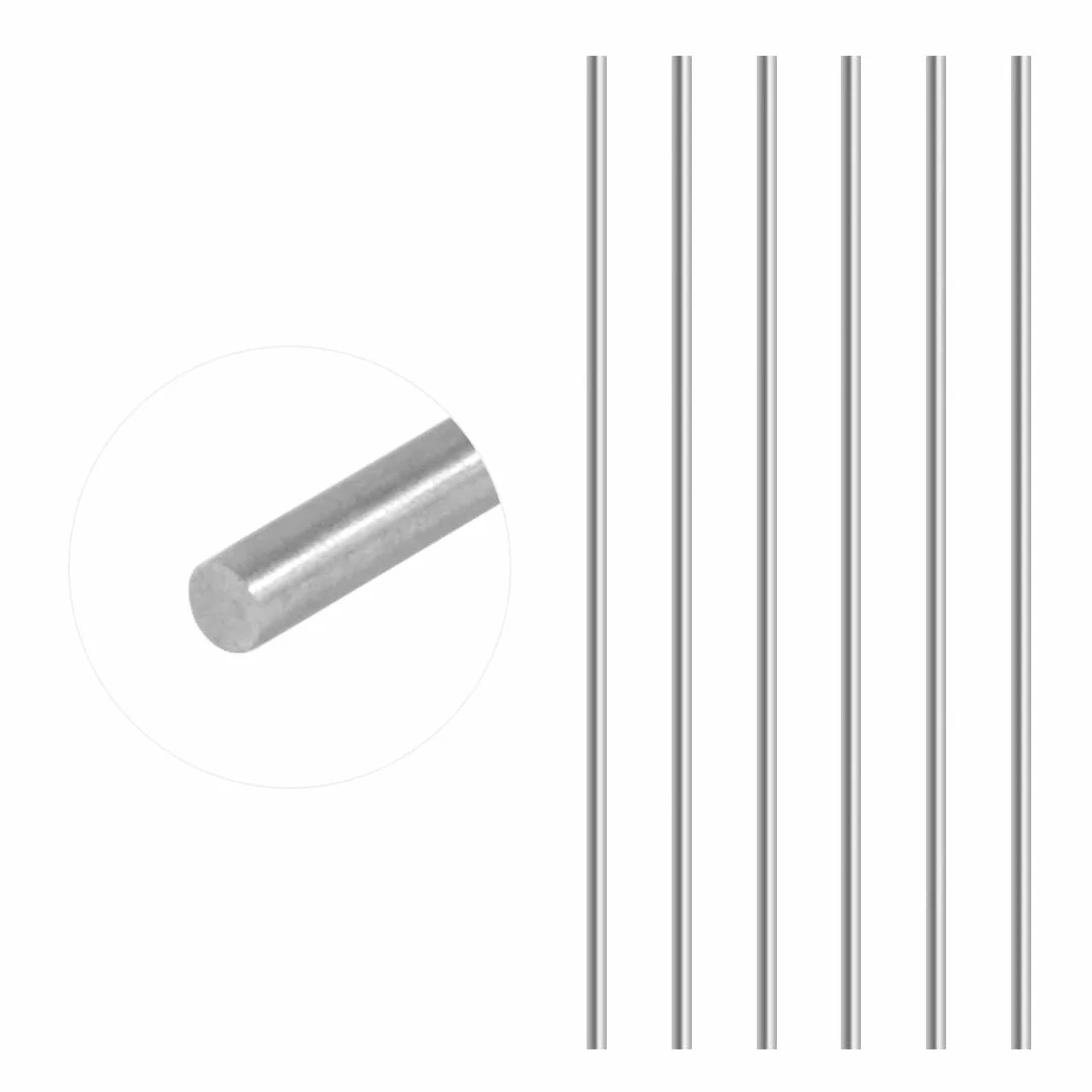 Glarks 6 szt. 3 mm x 300 mm aluminiowy prosty metalowy okrągły pręt do samodzielnego montażu RC Model Car, RC Helicopter Airplane, model Ship (3 mm x 300)