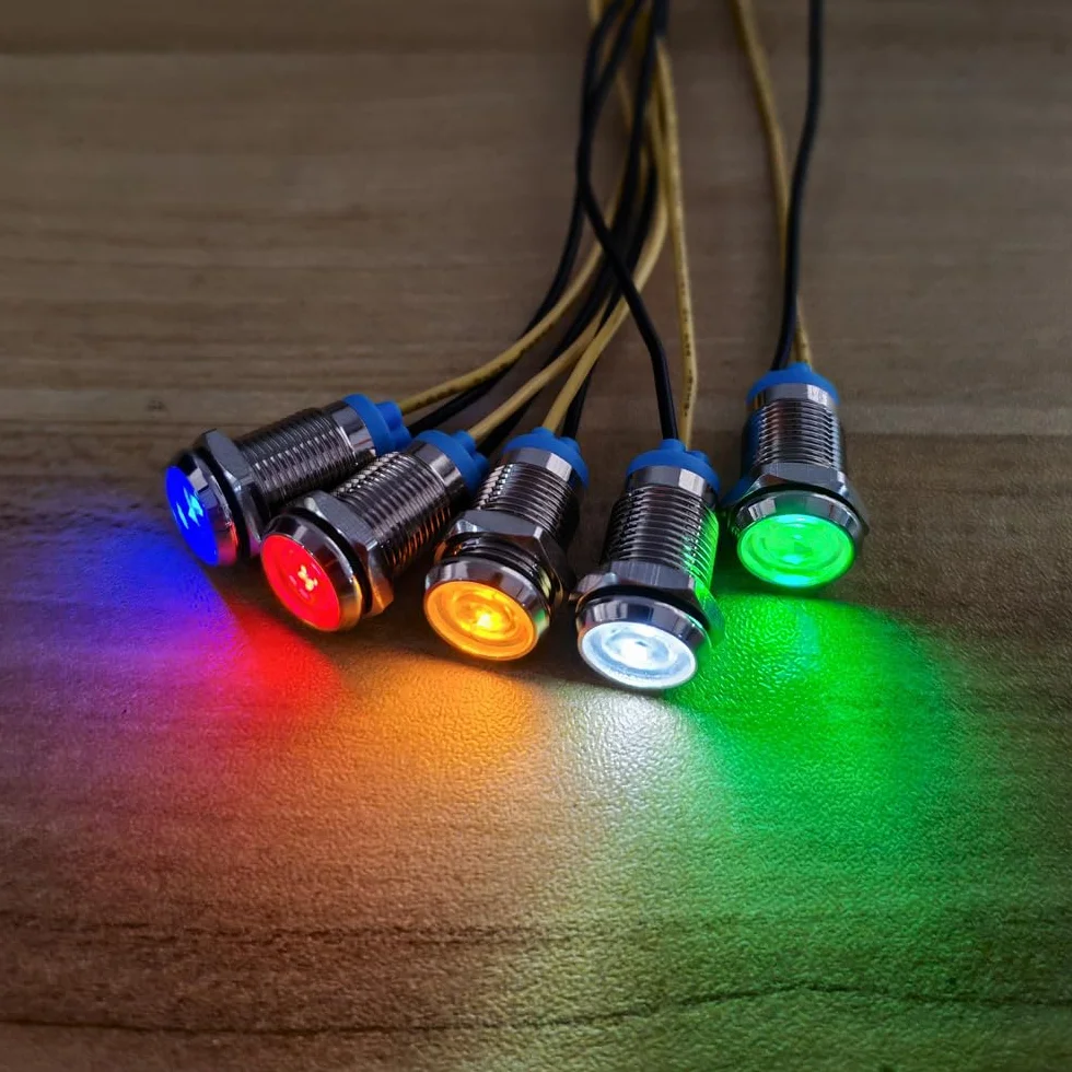 Gebildet 5 Sztuk Metalowy Wskaźnik Świetlny LED 10mm 230V AC Wodoodporna Lampka Sygnalizacyjna Żółta