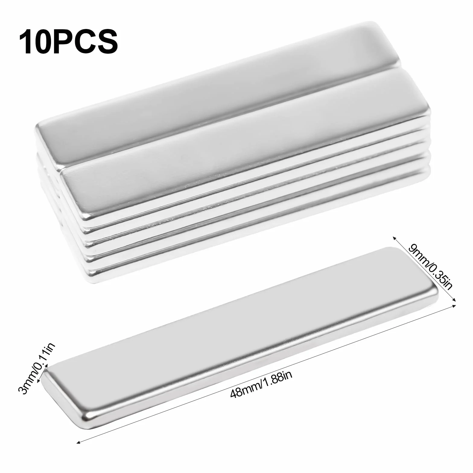 10 sztuk 50 x 10 x 3 mm prostokątne magnesy neodymowe naklejki neodymowe bardzo mocne magnesy neodymowe samoprzylepne na lodówkę, rękodzieło, kuchnię i biuro