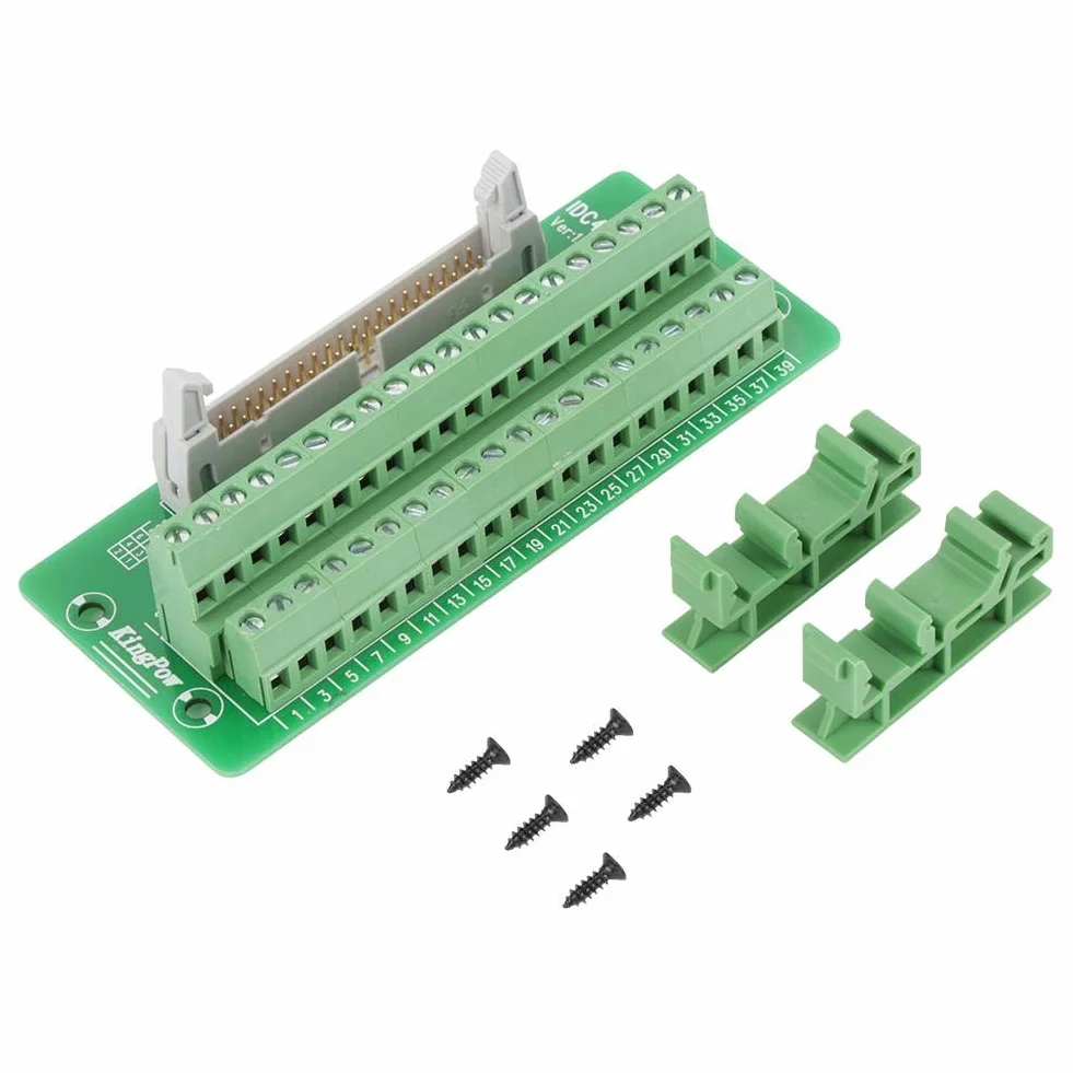 IDC40P 40Pin Steckerleiste Breakout Board Terminal Block Stecker PLC Schnittstelle mit Halterung Geeignet für PLC, Servo und DIN-Schiene montieren.