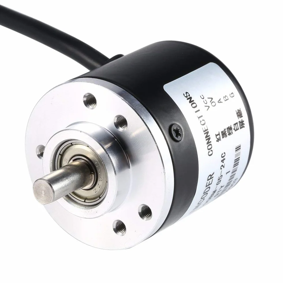 Enkoder Obrotowy 600P/R, Fotoelektryczny Enkoder Obrotowy 6mm 5V 24V AB 2-fazowe Enkodery Wału