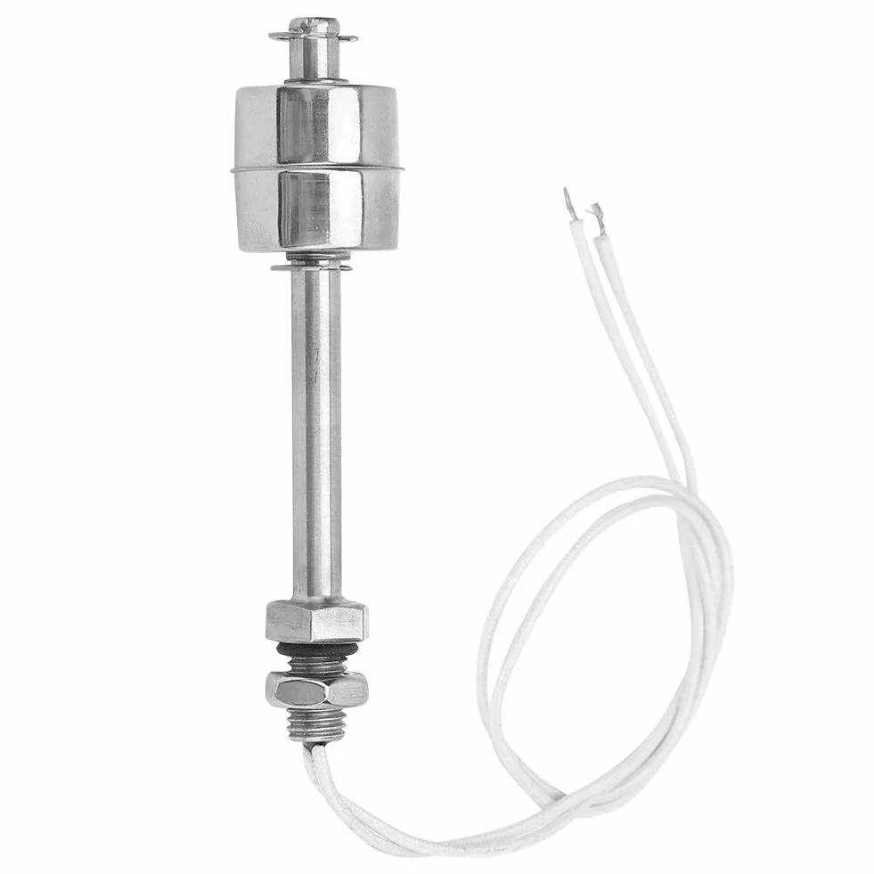 DEWIN Czujnik poziomu cieczy, 0 ~ 220 V, czujnik poziomu wody ze stali nierdzewnej, przełącznik pływakowy do puszki basenowej, 100 mm