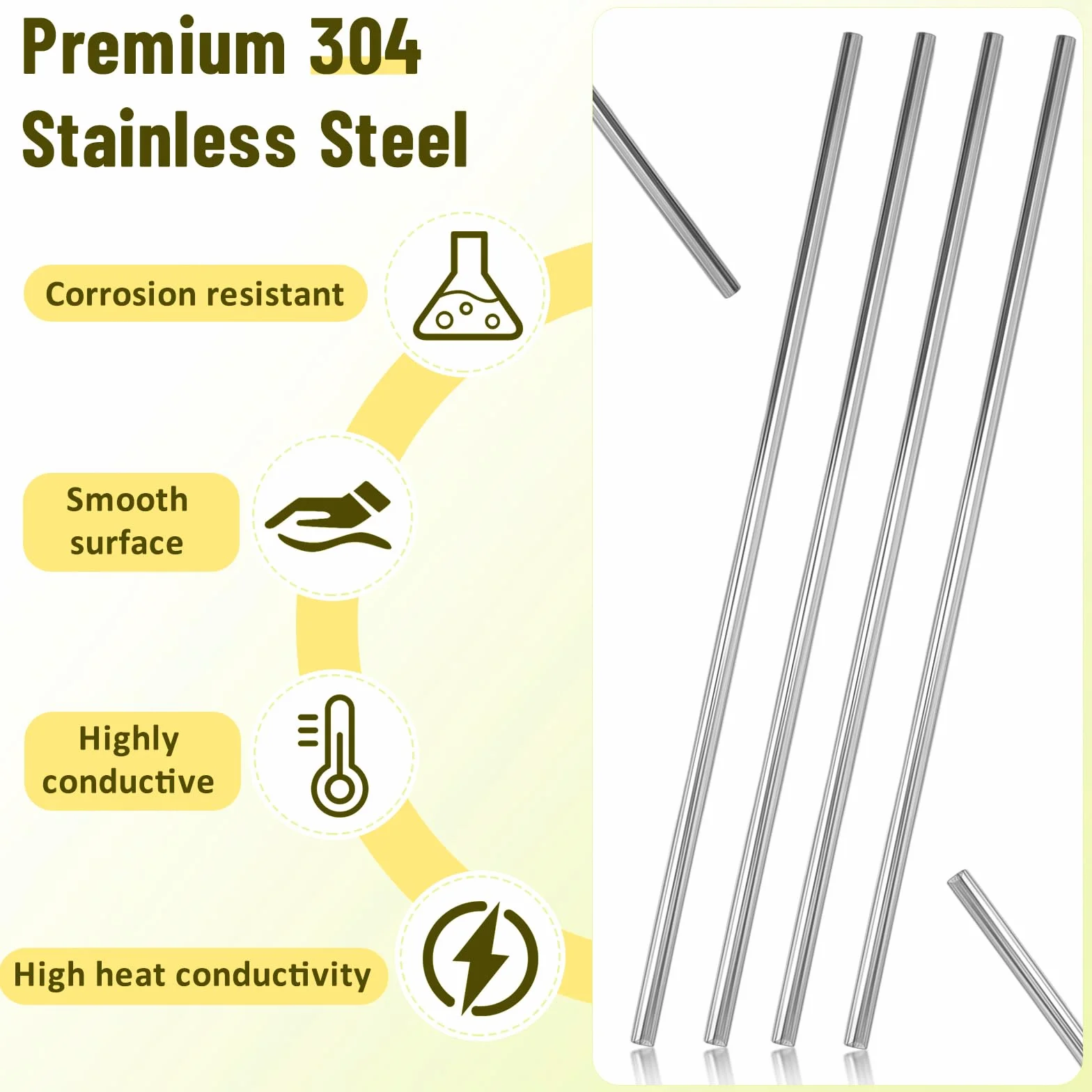 10 sztuk metalowych prętów, 6 x 300 mm 304 pręty ze stali nierdzewnej, pręt ze stali nierdzewnej, okrągły pręt do majsterkowania, rzemiosła, modeli, statku, modelu samochodu
