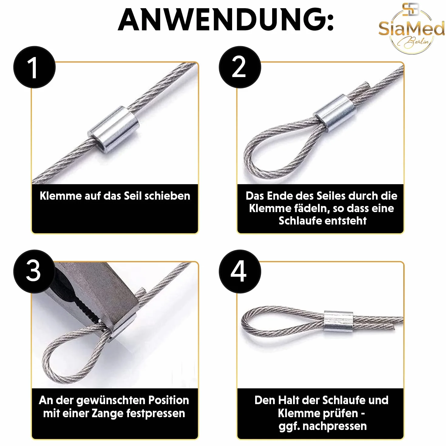 20 zacisków linowych 10 mm, tuleje zaciskowe, zaciski zaciskowe, preformowane aluminiowe zaciski zaciskowe – odporne na rdzę, wytrzymałe, trwałe