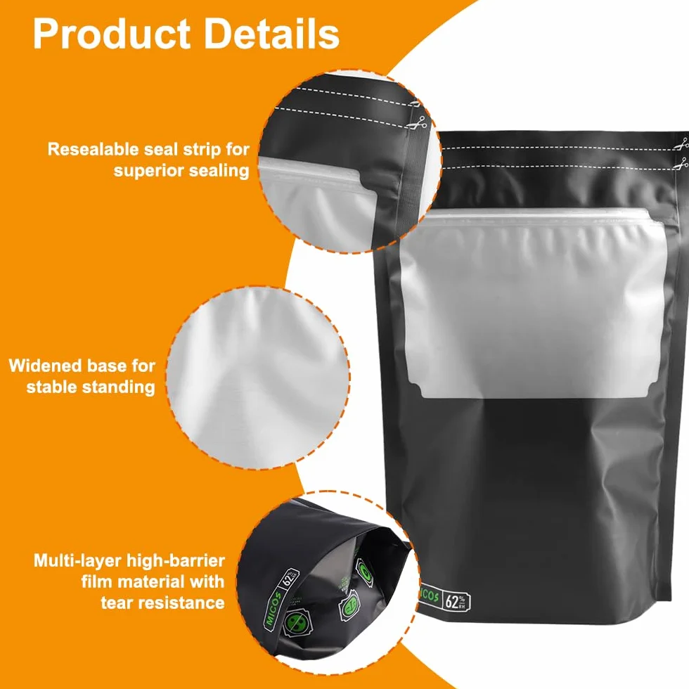 Terploc Grove Bags, 10 sztuk, 30 x 20 cm, worki Mylar, Dry Ferm Bag, wielokrotnego użytku worki nieprzepuszczające zapachów, worki na żywność z kontrolą wilgoci, ochrona przed promieniowaniem UV, na