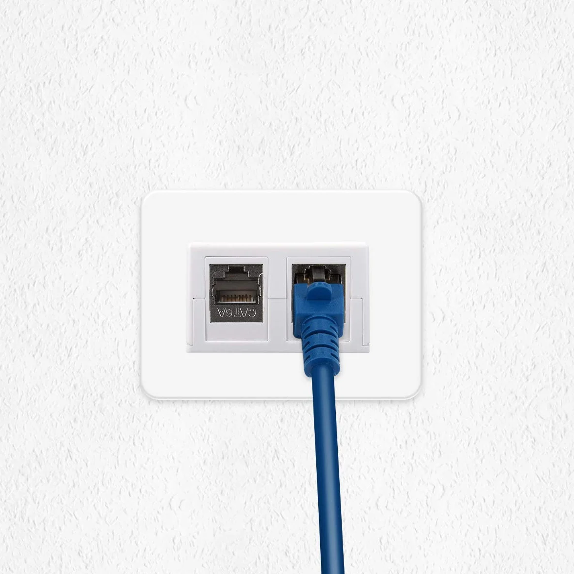 kwmobile 2x gniazdo sieciowe RJ45 (1 port) zestaw - ekranowane, montowane na powierzchni pojedyncze gniazdo ścienne z portem kabla Ethernet LAN CAT6A i 2x modułem Keystone