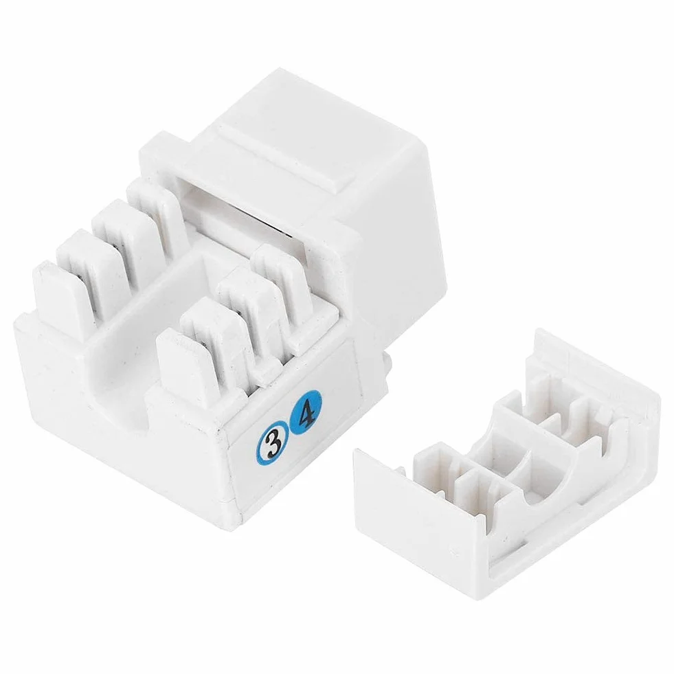 Keystone Rj11,Rj11 Keystone 5 Szt. Telefoniczny Moduł Głosowy, Akcesorium do Okablowania Sieciowego, Pojedynczy Port RJ11 Cat 3 z Osłoną Przeciwpyłową, Zintegrowany Moduł Sieciowy do Inżynierii Sieci