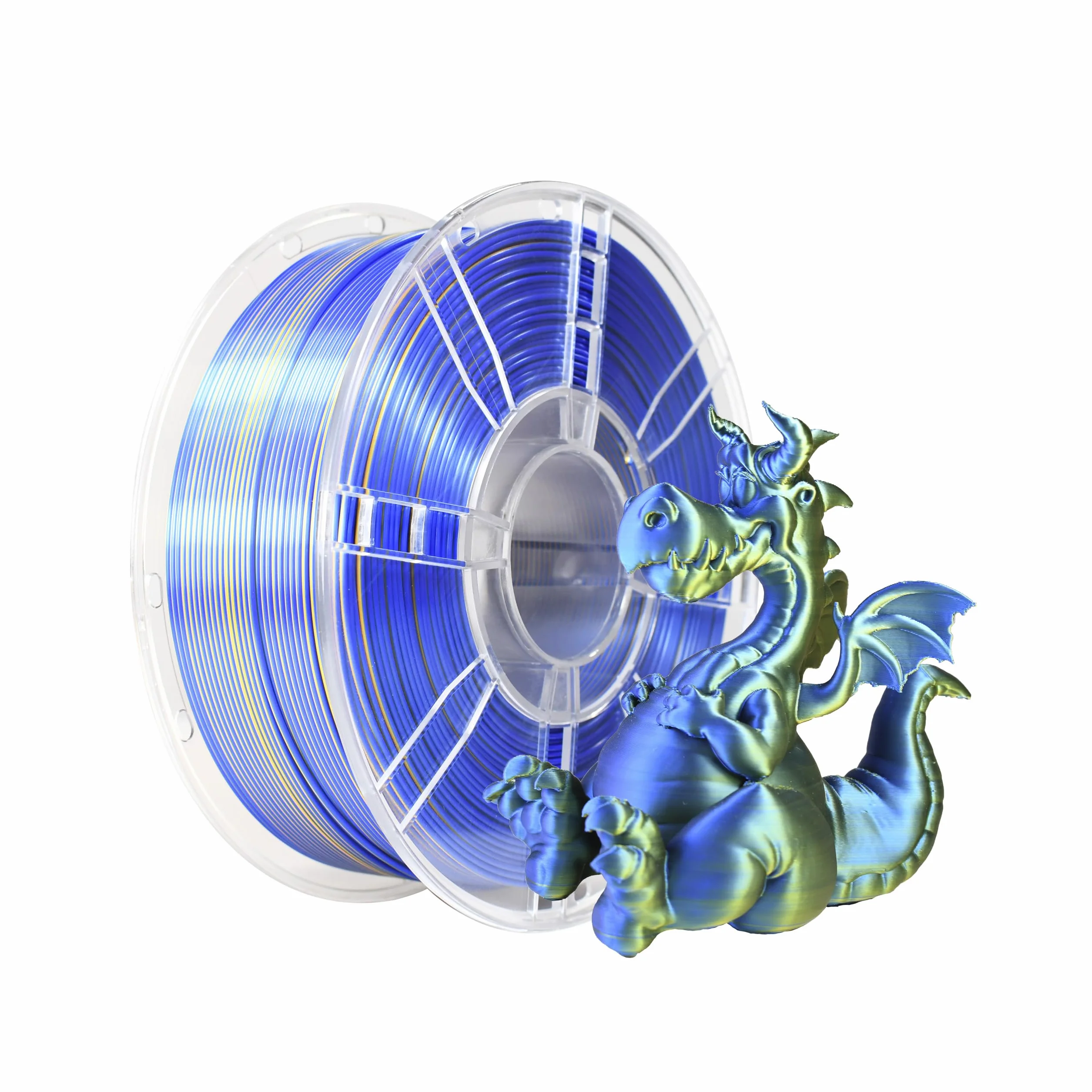 iBOSS PLA PLUS Filament do drukarki 3D, 1,75 mm, dwukolorowy jedwabny filament do wspﾃｳﾅＸytﾅＢczania 3D, 1 kg (2,2 funta), jedwabny, dwukolorowy, niebiesko-zﾅＰty