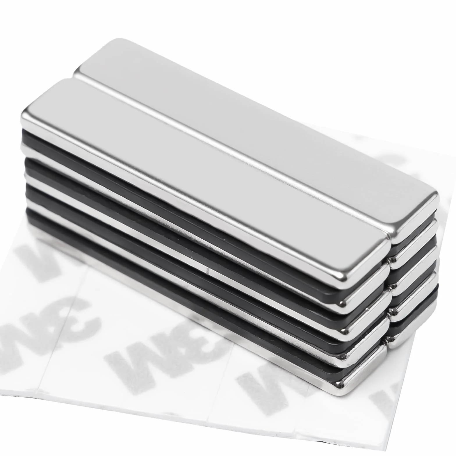 10 sztuk 50 x 10 x 3 mm prostokątne magnesy neodymowe naklejki neodymowe bardzo mocne magnesy neodymowe samoprzylepne na lodówkę, rękodzieło, kuchnię i biuro