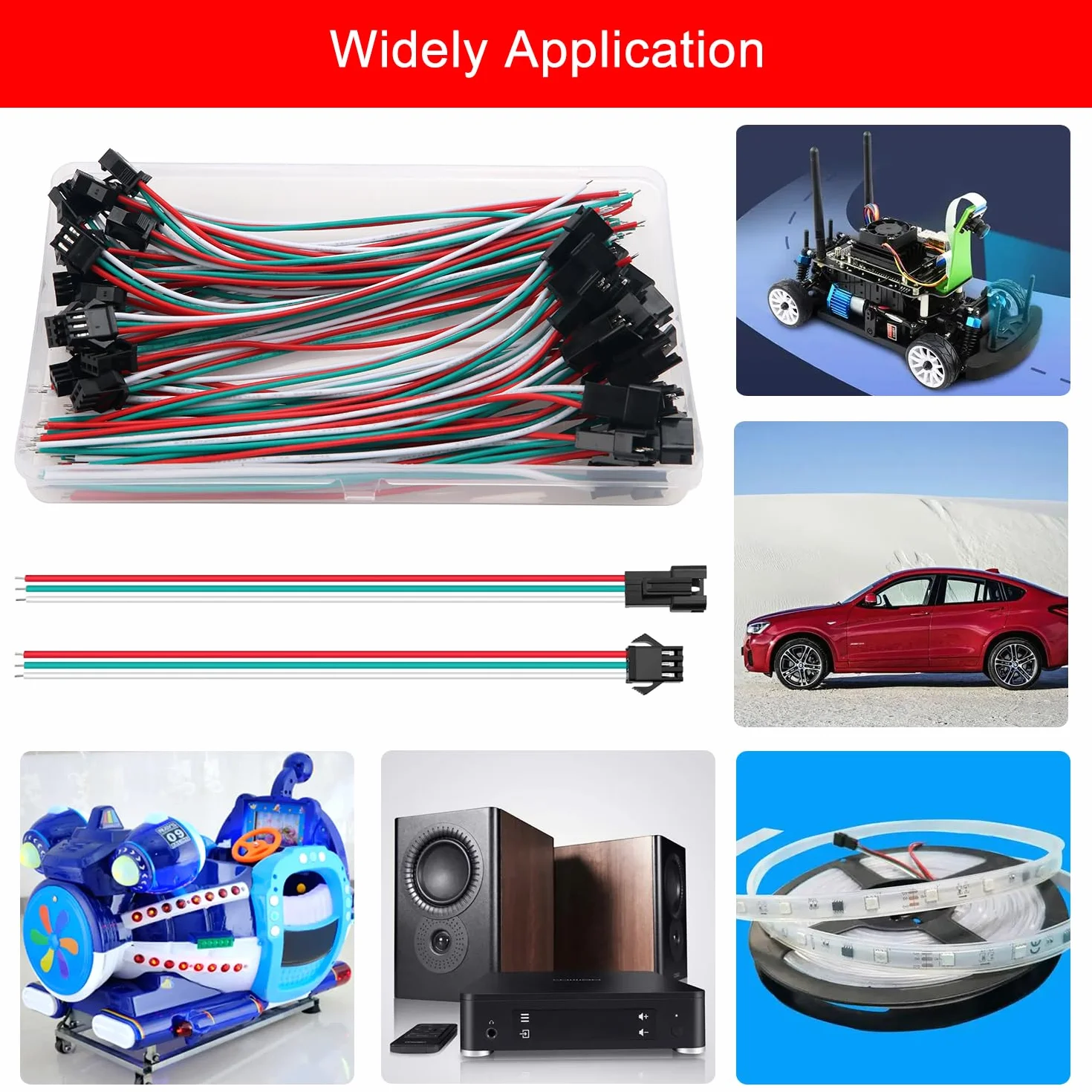 20 Par 3-Pinowych Złączy JST SM, Mini Micro JST SM 3-Pinowe Żeńskie i Męskie z Przewodem o Długości 150mm 22AWG