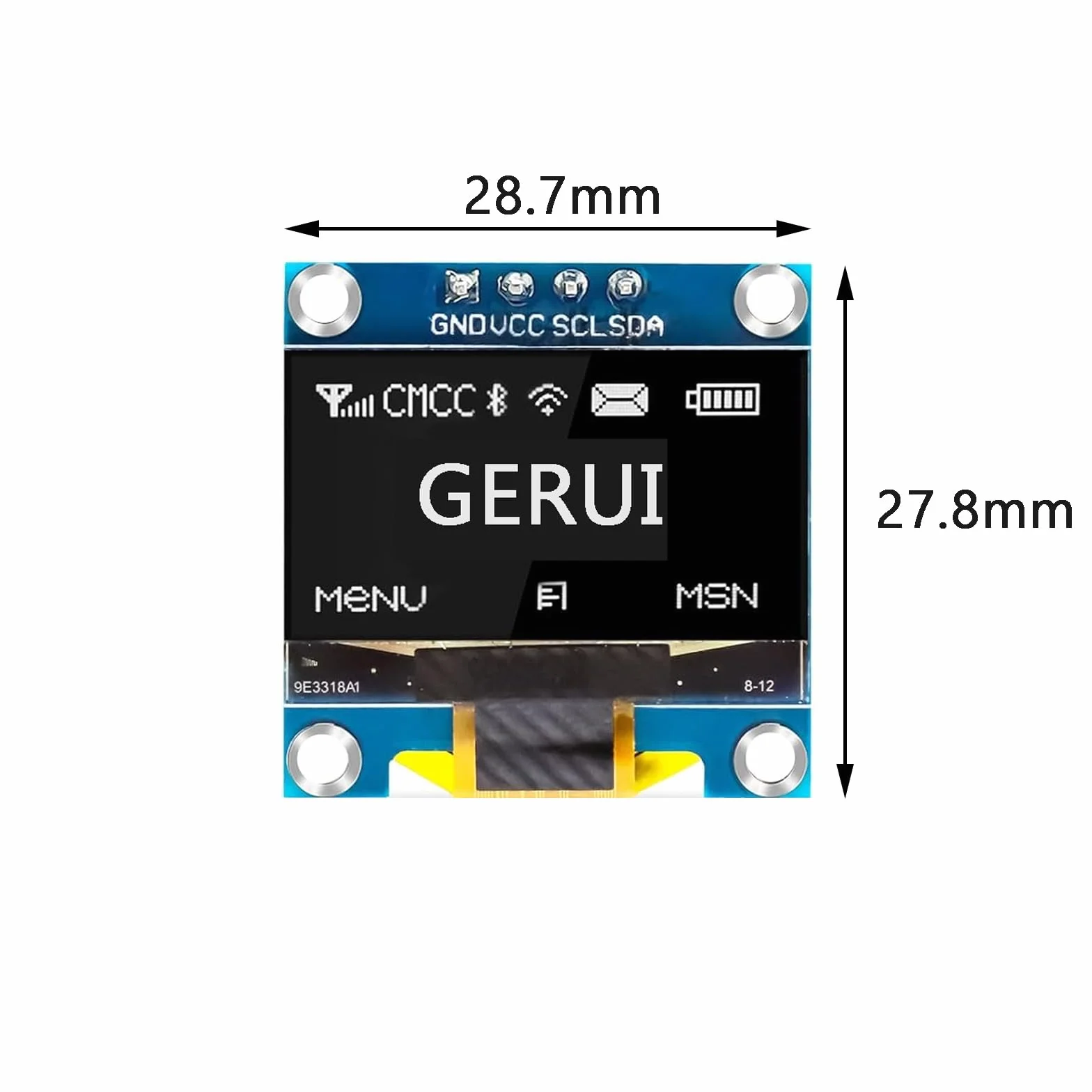 4 moduły wyświetlacza OLED 0,96", 128 x 64 pikseli, I2C, moduł wyświetlacza, z seryjnym I2C IIC, samoświecący, kompatybilny z Arduino i Raspberry Pi (biały)