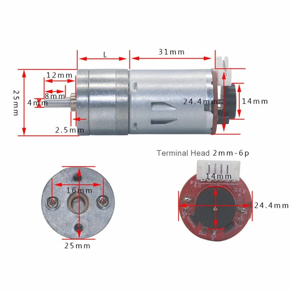 Silnik Z Przekładnią Enkodera DC 12V 65mm Zestaw Kół Silnika Z Redukcją Prędkości Metalowy Do Robota DIY 200 Obr./Min