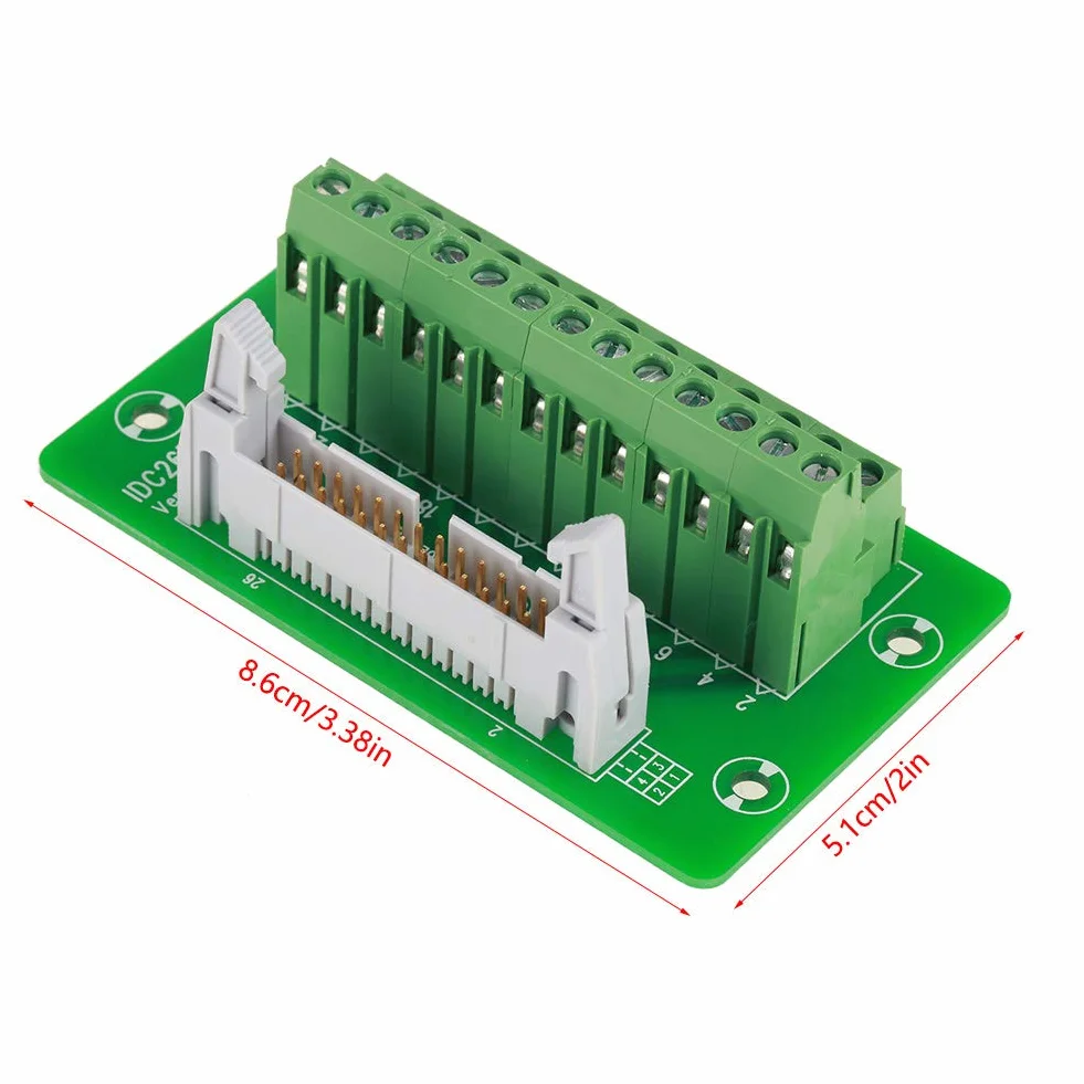 Złącze IDC 26-pinowe Breakout Tabliczka Zaciskowa Szyna DIN 5mm Moduł Interfejsu Męskie