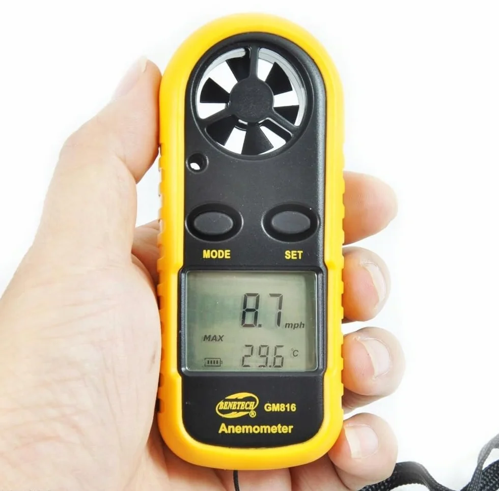ANEMOMETR WIATROMIERZ MIERNIK WIATRU TEMPERATURY POMIAR PRĘDKOŚCI POWIETRZA