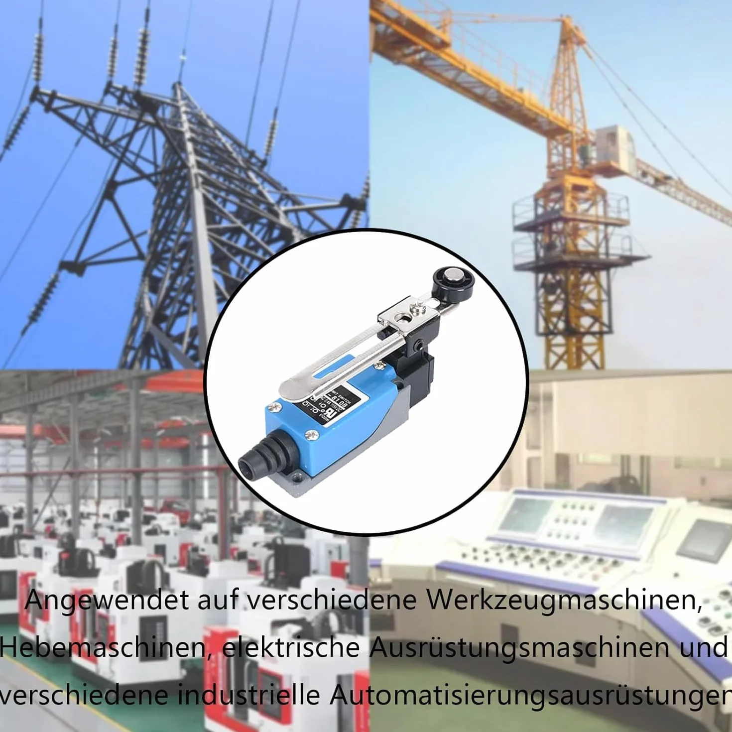 GERUI ME-8108 wyłącznik krańcowy, przełącznik dźwigniowy, dźwignia zawiasów, AUF-ON, niebieski