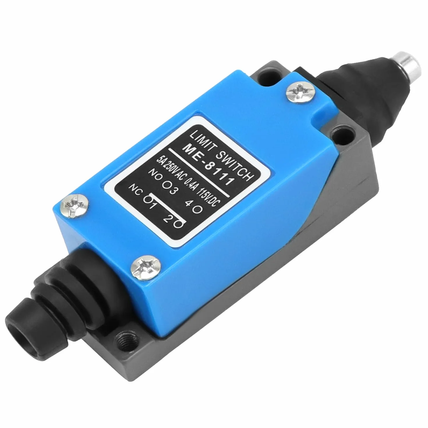 QWORK 4 sztuki ME-8111 Plunger chwilowy wyłącznik krańcowy, 5 A 250 V AC, NC-NO, wysoka czułość