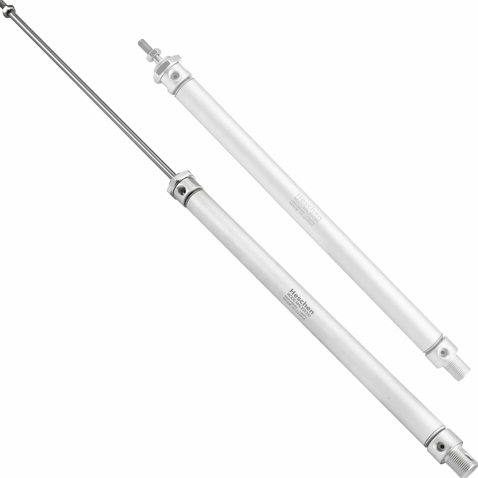 Heschen Pneumatyczny wąski cylinder pneumatyczny MAL 20-300 PT1/8 Port 20 mm otwór 300 mm skok dwustronnego działania