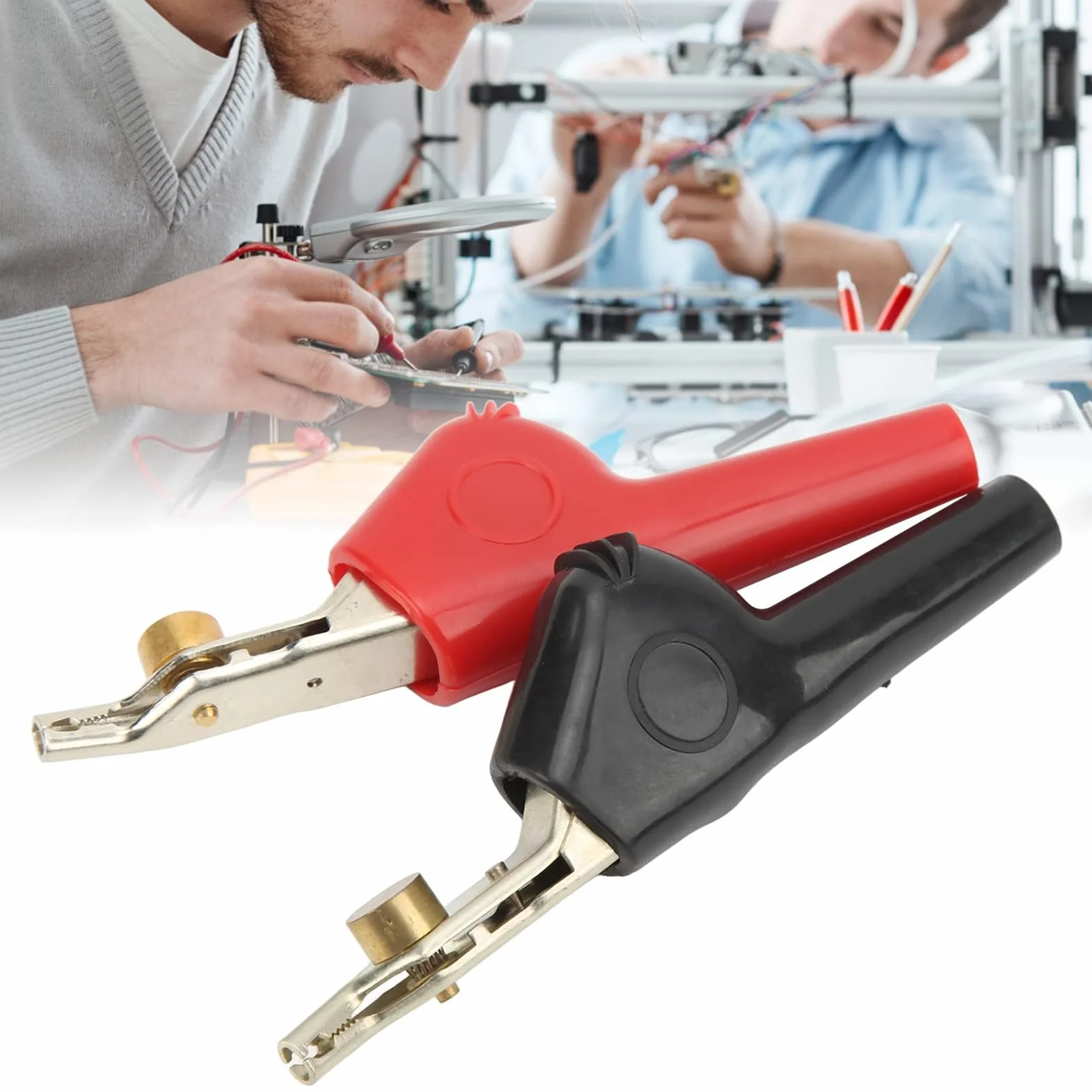Zaciski Testowe z igłą, 1 Zestaw Krokodylkowych Zacisków Krokodylkowych, Otwarcie 25 Mm Niezdzierające Klipsy Testowe z igłą PVC Cupronickel Electrical, Sondy Prądowe