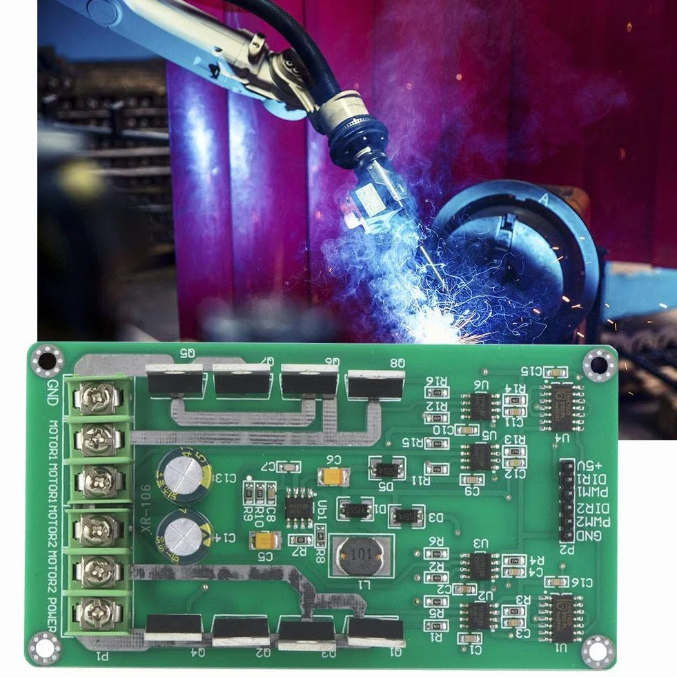 Moduł sterownika silnika Dual DC H-Bridge 3 ~ 36 V 10 A Peak 30 A moduł PWM do regulacji prędkości, MOSFET IRF3205 moduł napędowy silnika Driver Board do robota Smart Car