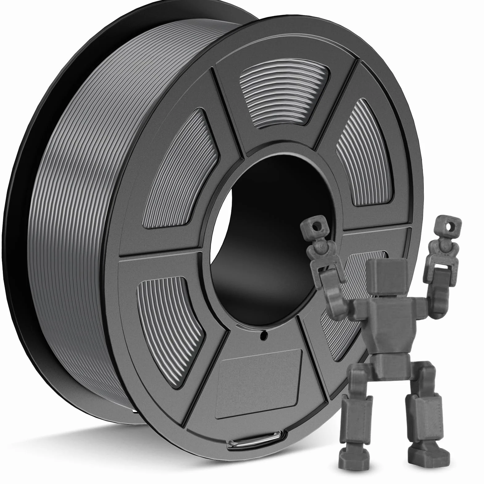 JAYO Filament PETG 1,75 mm Szary 1,1 kg, filament do drukarki 3D PETG, trwała wytrzymałość, dokładność +/- 0,02 mm, szpula 1,1 kg (2,4 funta) pasuje do większości drukarek 3D FDM.