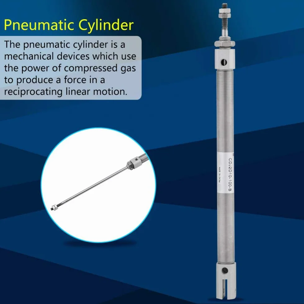 Mini Siłownik Pneumatyczny Siłownik Pneumatyczny Typu Ze Stali Nierdzewnej Cdj2D10-100-B 10 Mm Otwór 100 Mm Skok Siłownik Pneumatyczny Dwustronnego Działania