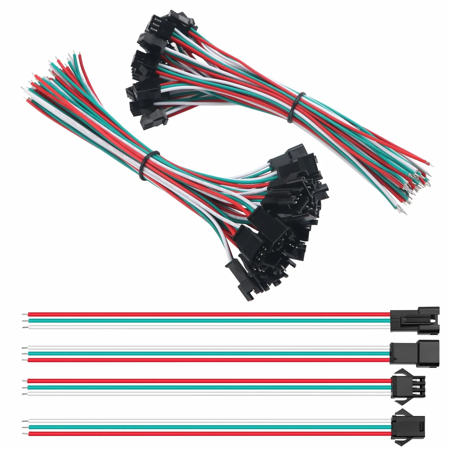 20 Par 3-Pinowych Złączy JST SM, Mini Micro JST SM 3-Pinowe Żeńskie i Męskie z Przewodem o Długości 150mm 22AWG