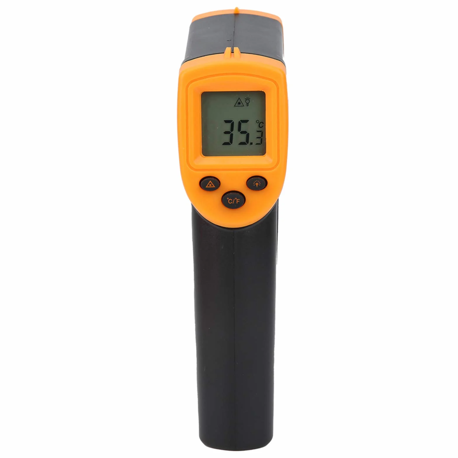 LCD Termometr na podczerwień Bezdotykowy Cyfrowy Pistolet do Pomiaru Temperatury Ręczny Miernik Temperatury Pistolet do Pomiaru Temperatury od -50 ℃ do 600 ℃ (Żółty)