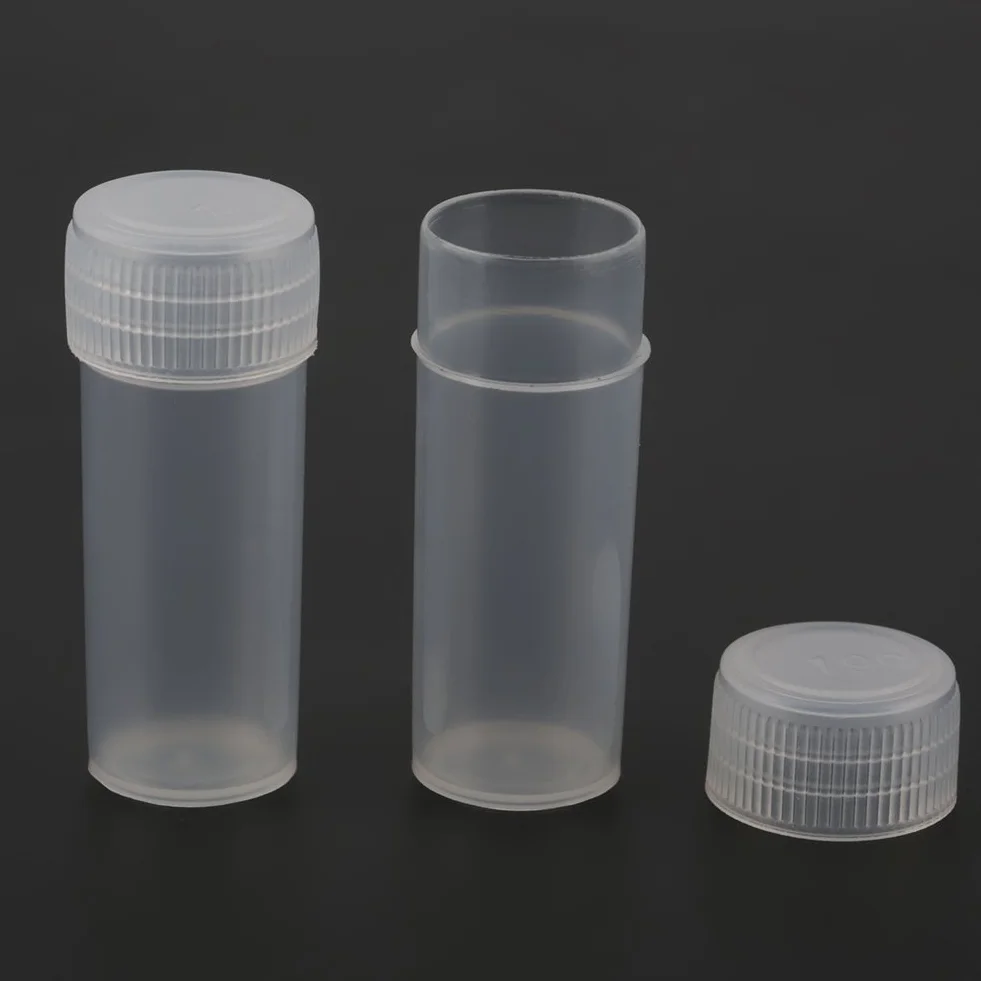 50 sztuk plastikowych butelek na pr¨®bki, 5 ml Ma?a przezroczysta butelka, przezroczyste butelki podr¨®?ne, z pokrywkami, do ?adowania pasty, cia? sta?ych, nasion, przedmiot¨®w ziarnistych