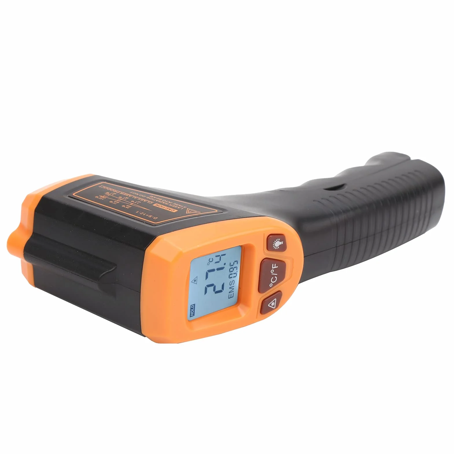 Pistolet do pomiaru temperatury YWBL-WH, termometr na podczerwień, z wyświetlaczem LCD Bezdotykowy termometr przemysłowy GM320S (pomarańczowy), termometr na podczerwień i