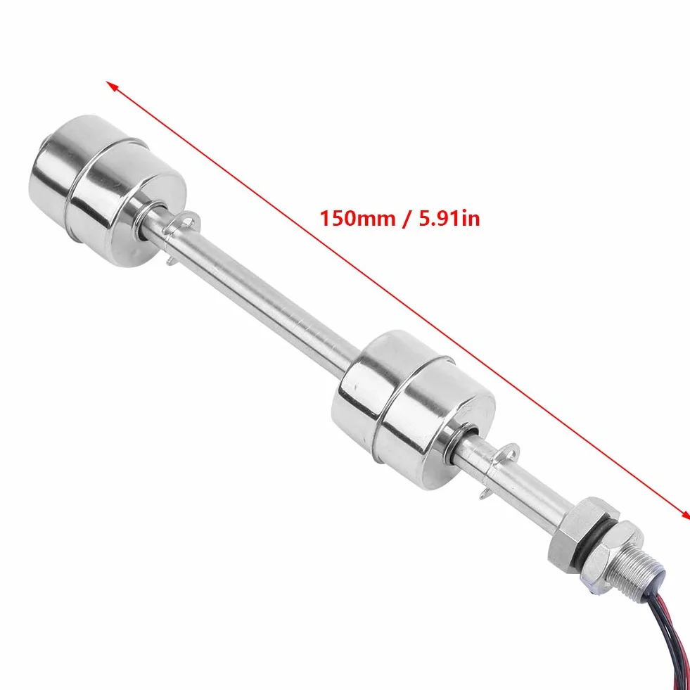 Stal nierdzewna podwójna kula przełącznik pływakowy kontroler poziomu wody 150mm