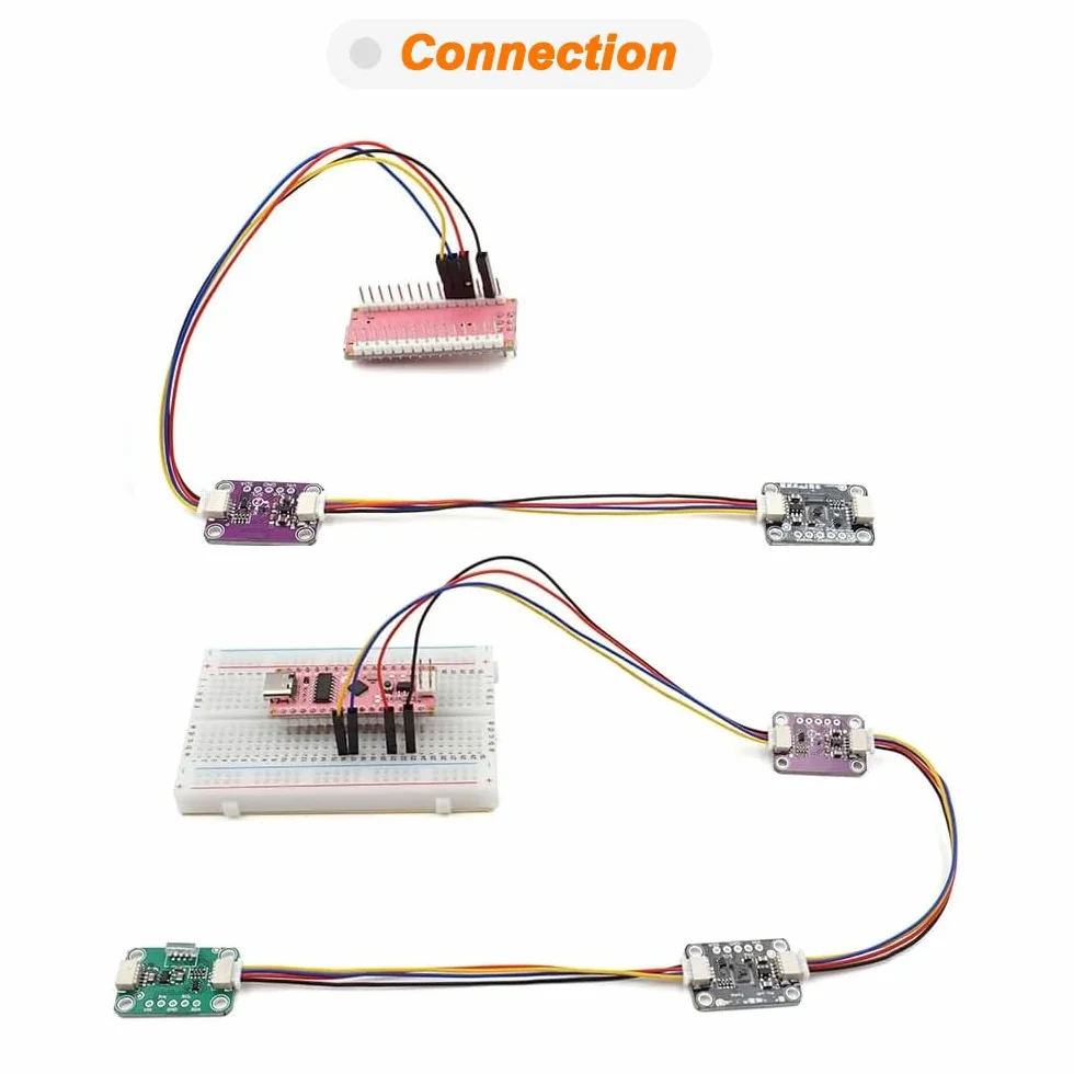 Zestaw kabli Qwiic I2C Stemma QT SparkFun 4-pin SH1.0 JST 12 sztuk