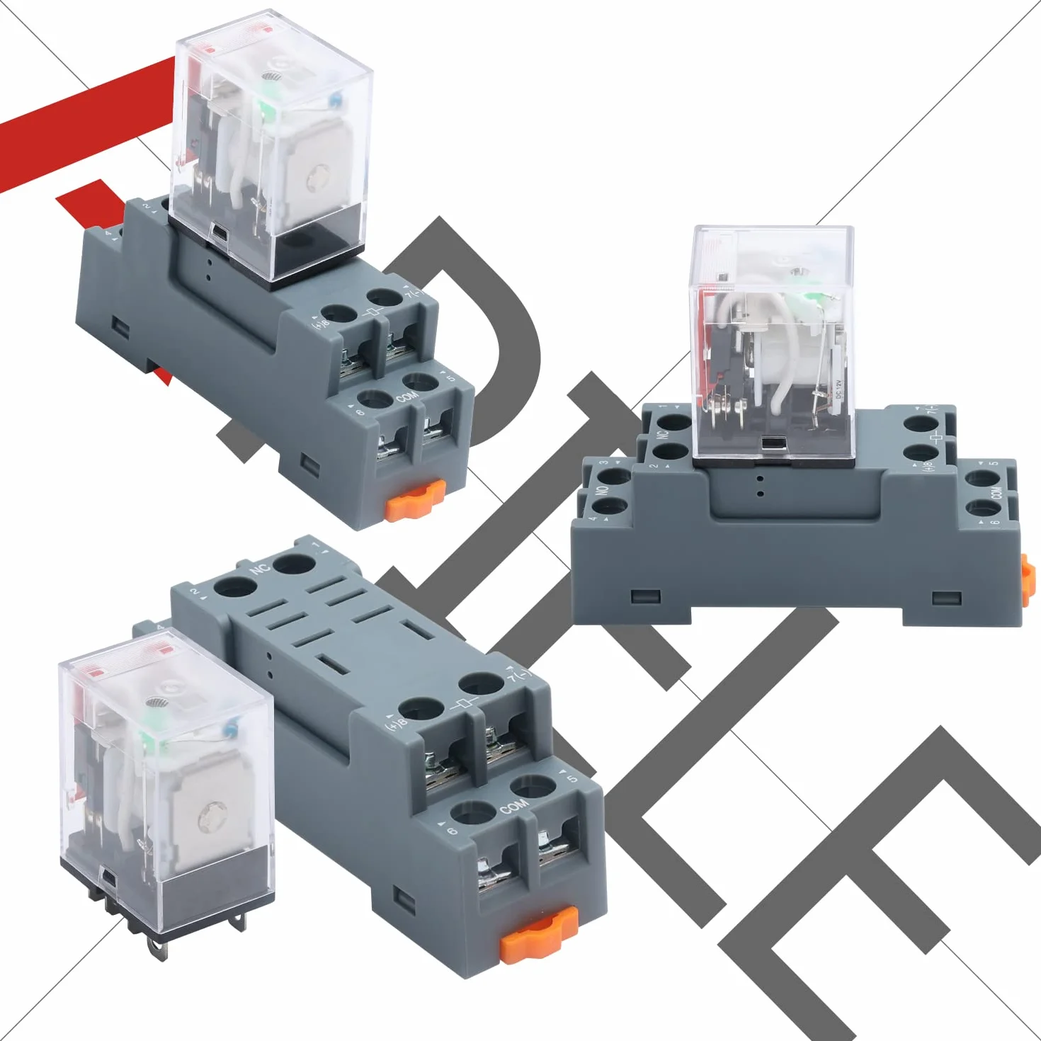 APIELE 12 V DC 8 pinów 10 A cewka elektromagnetyczny przekaźnik mocy 2PDT 2NO+2NC MY2NJ HH52Pz z lampką kontrolną z gniazdem (12 VDC)