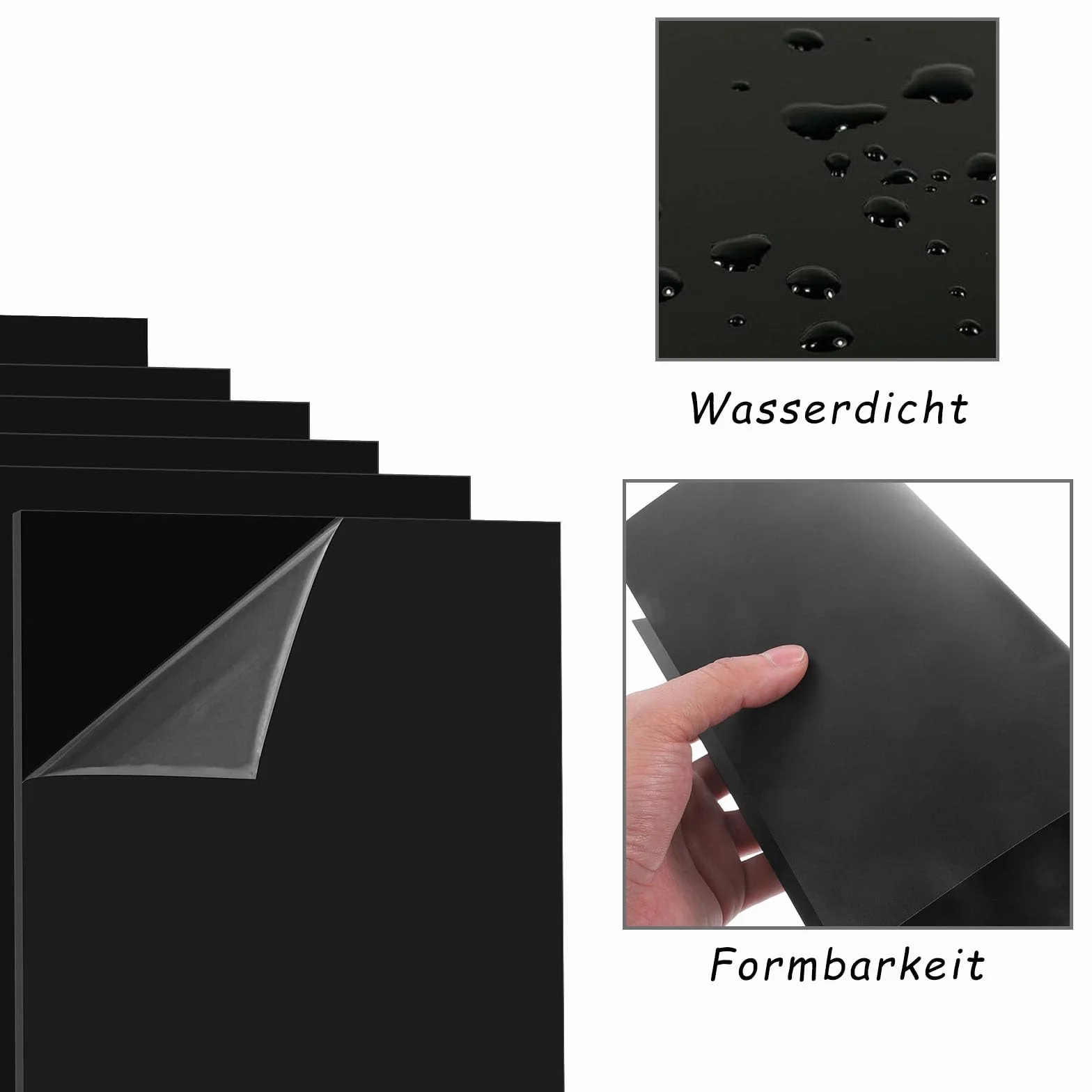 Płyty ABS 30x20 cm 3 mm czarne gładka powierzchnia z folią ochronną 4 sztuki