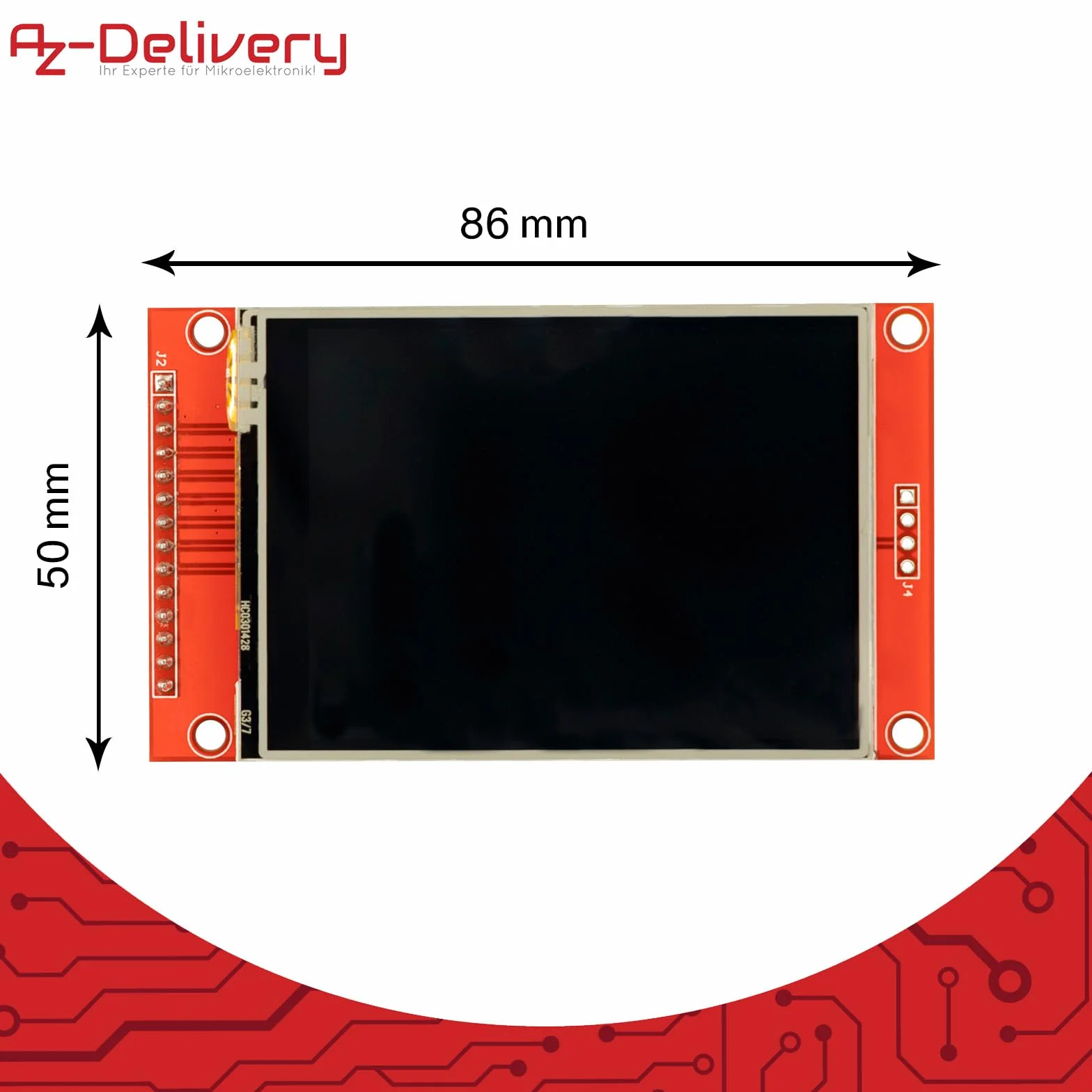 AZDelivery Wyświetlacz dotykowy LCD TFT 2,8 cala – kompatybilny z Arduino i Raspberry Pi – rozdzielczość 320 x 240, sterownik ILI9341, interfejs SPI