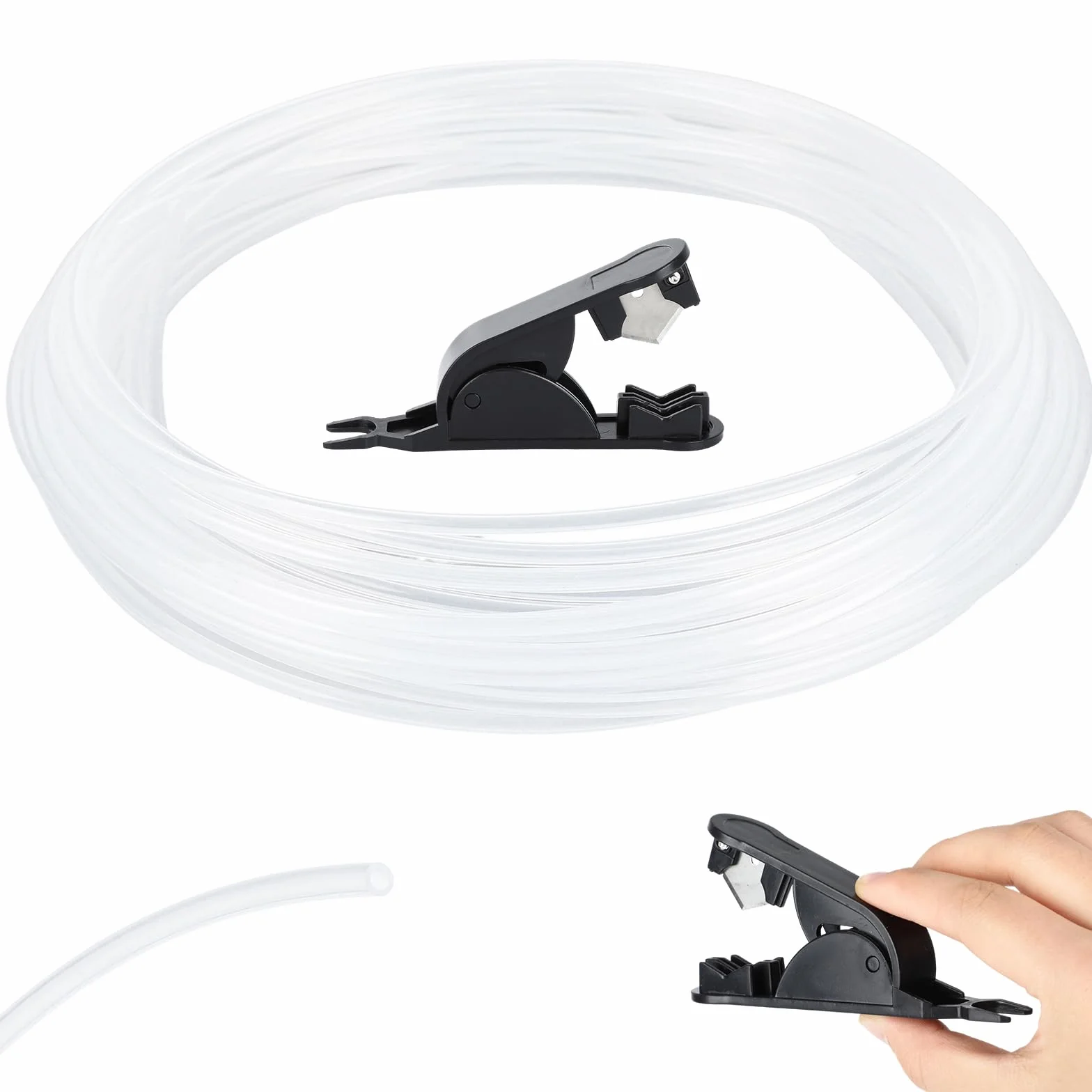 15-metrowy przewód PTFE z nożyczkami, 2,5mm ID × 4mm OD rurka PTFE, wąż teflonowy do drukarki 3D 1,75 mm, wąż teflonowy do serii Bambu Lab i Creality K1/K1 Max/Ender 3V3
