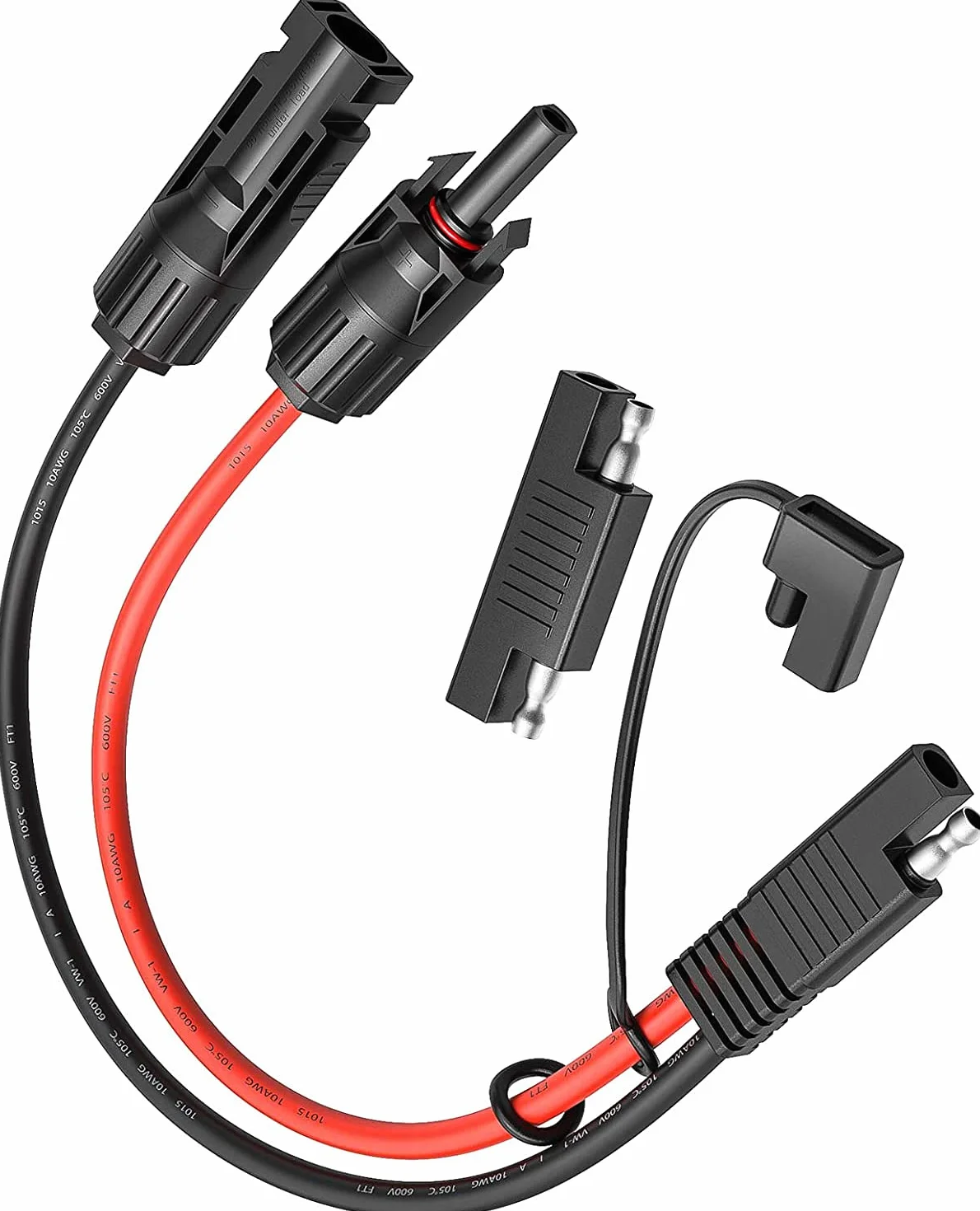 Przyłącze fotowoltaiczne do adaptera SAE, panel słoneczny, wtyczka do adaptera SAE, złącze kabla 10AWG, zestaw do ładowania baterii paneli słonecznych RV 35 cm