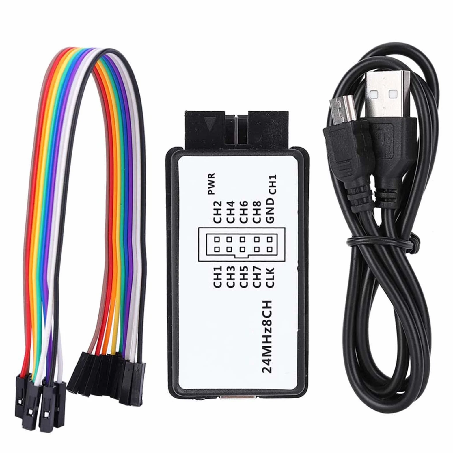Zestaw Analizatorów Stanów Logicznych USB Mini Cyfrowy Kieszonkowy DSlogic Plus 8-kanałowa pamięć Wejściowa 24 MHz