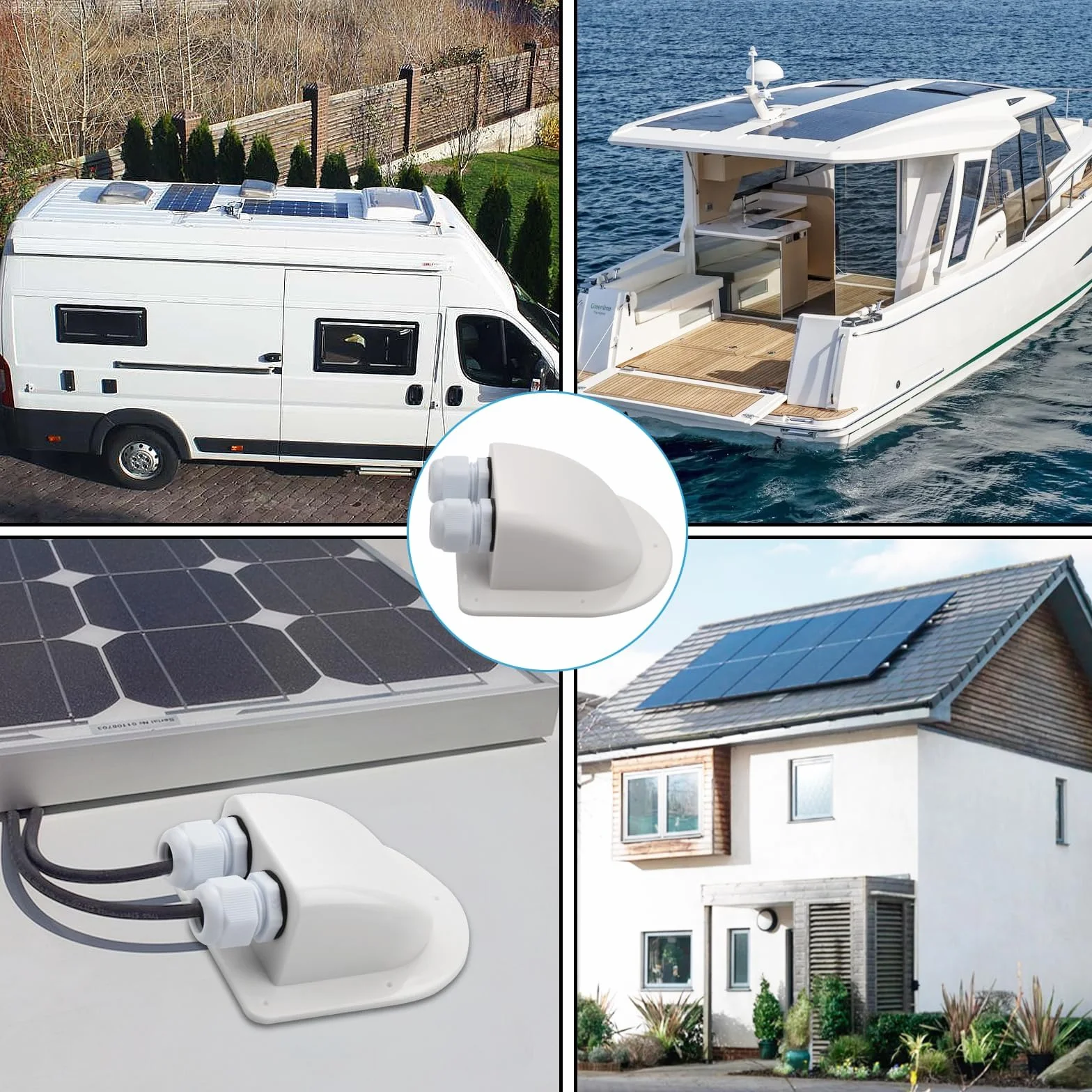 Mbsomnus przepusty kablowe IP68 wodoszczelne podwójna biel z tworzywa ABS do instalacji solarnych