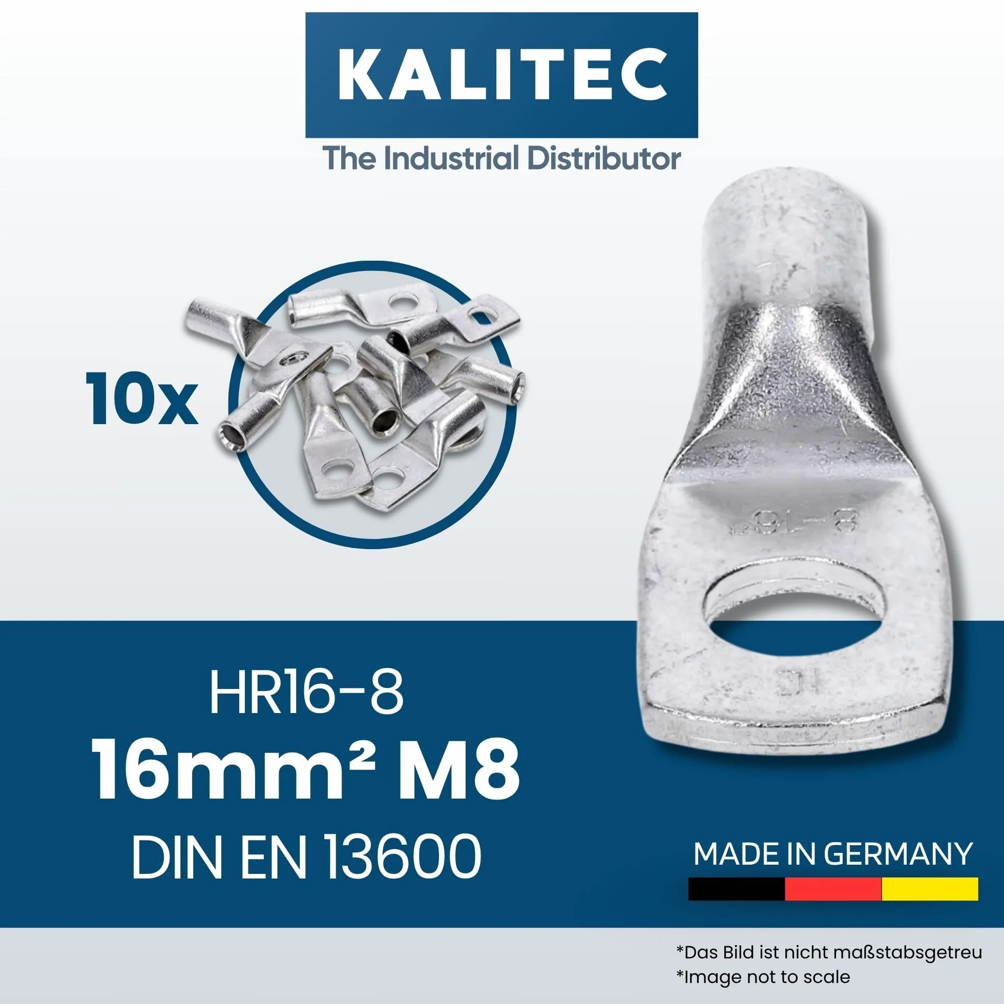 Kalitec HR16-8 końcówki kablowe 16 mm² M8 standardowe