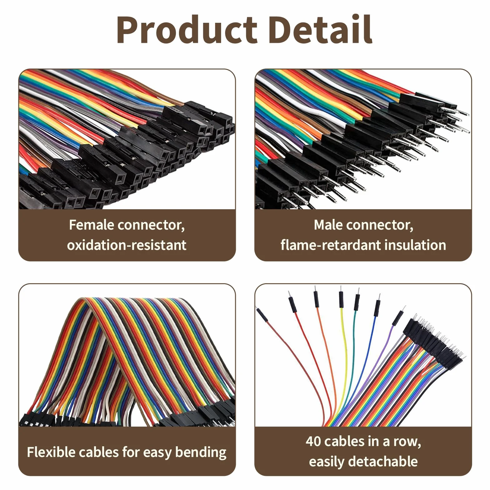 Kabel Dupont 40 pinów 3 w 1 taśma kablowa męska żeńska 2,54 mm 20 cm do Arduino