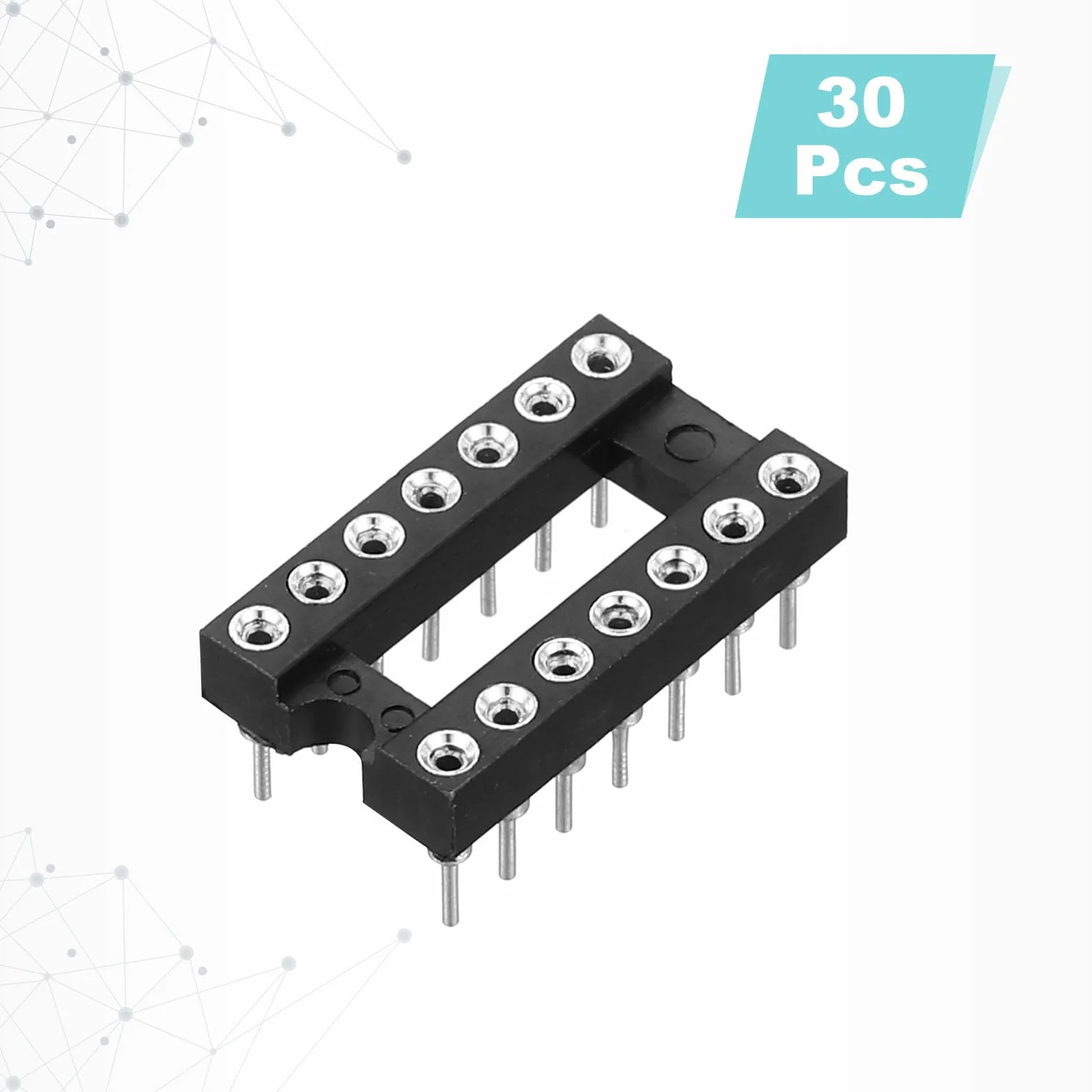 QUARKZMAN 30 sztuk DIP IC Chip Socket Adapter 14 Pin IC Asortyment Kit 2,54 mm/0,1" Pitch do projektu Breadboard, PCB Design