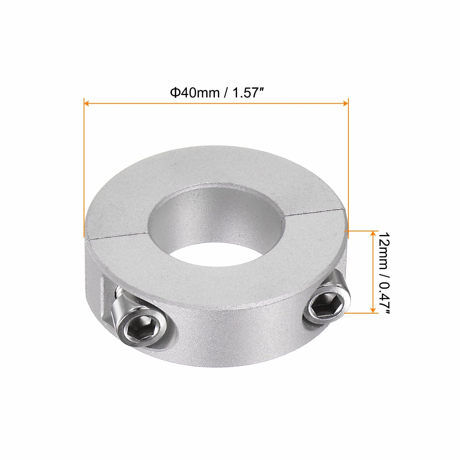 QUARKZMAN podwójny kołnierz wałka rozłupującego 20 mm zestaw śrub kołnierz zaciskowy 40 mm AD 12 mm