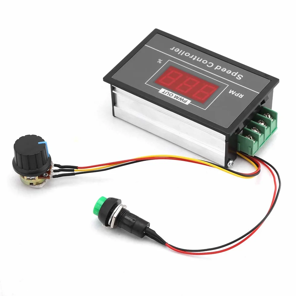 Regulator prędkości silnika DC PWM 6-60V 30A AUTO Przełącznik Stop Start ściemniacz