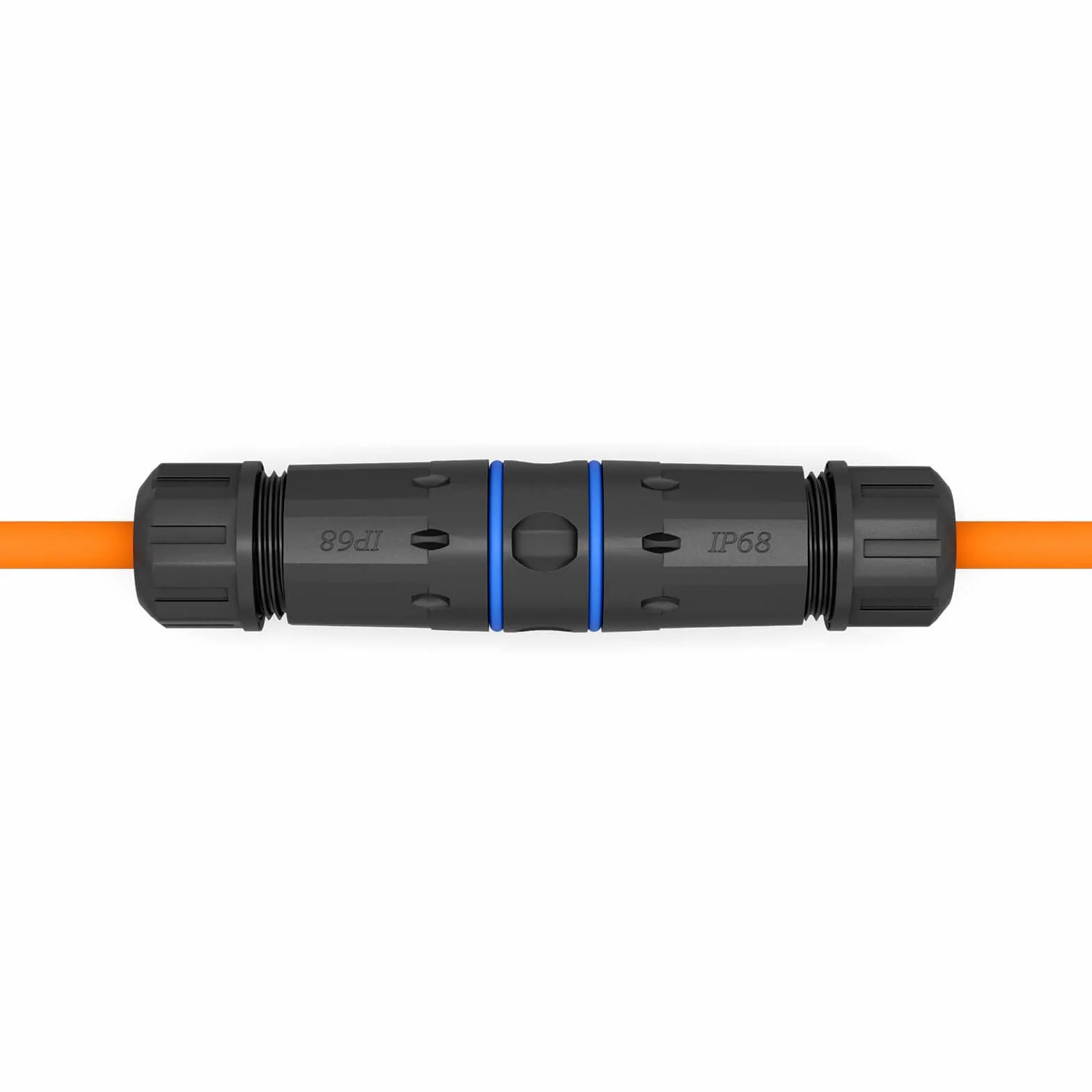 hb-digital 1 x RJ45 złącze kabla krosowego, CAT. 7 OUTDOOR IP68, wodoszczelne złącze Ethernet, kabel sieciowy, adapter LAN przedłużacz gniazdo RJ45 (8P8C) STP AWG26-22, na zewnątrz, kolor czarny