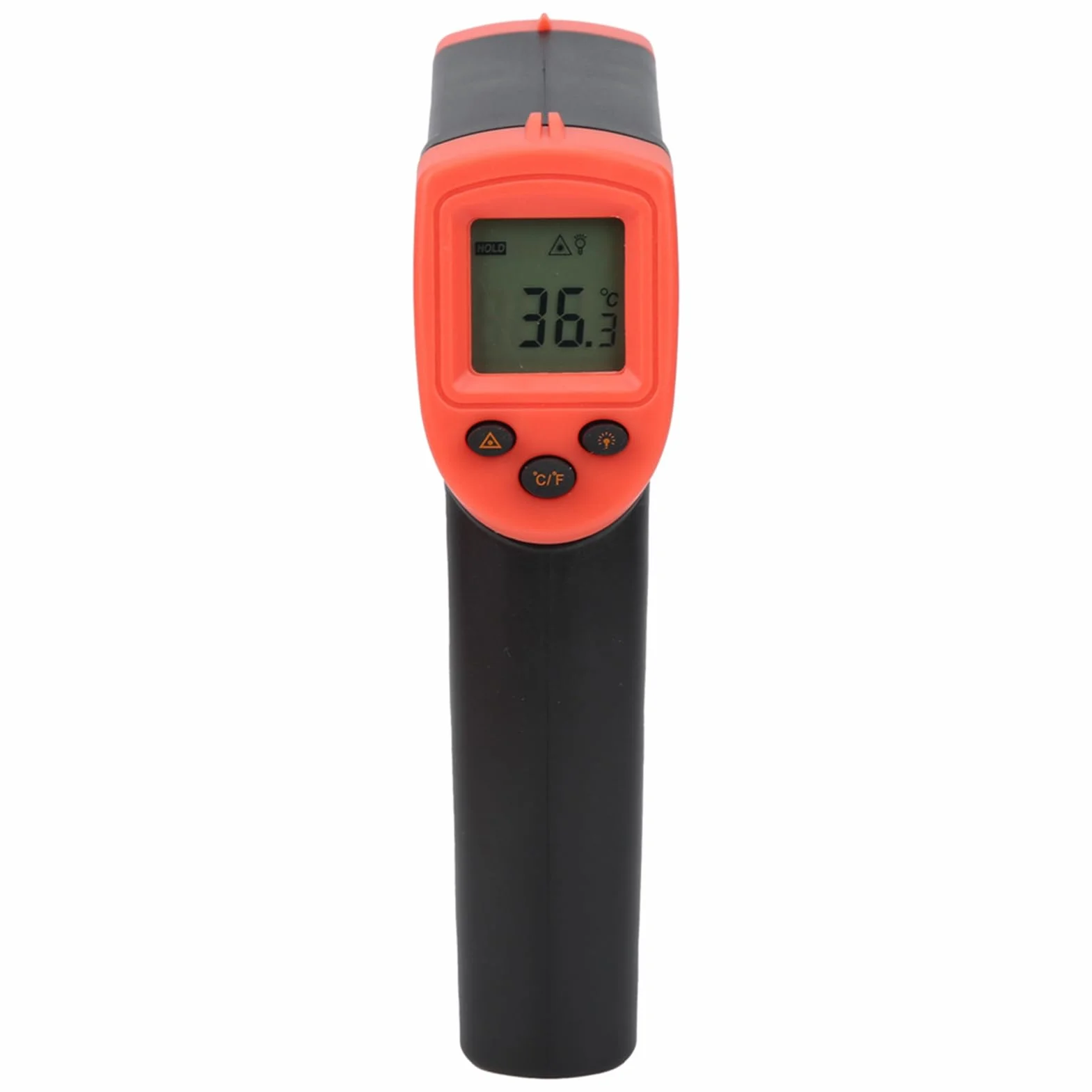Irfora Cyfrowy Termometr na podczerwień HW600, Przenośny, Lekki, Wyświetlacz LCD z Podświetleniem, -50~600°C, Bezdotykowy Termometr do Pomiaru Temperatury, Bezdotykowy Termometr (Czerwony)