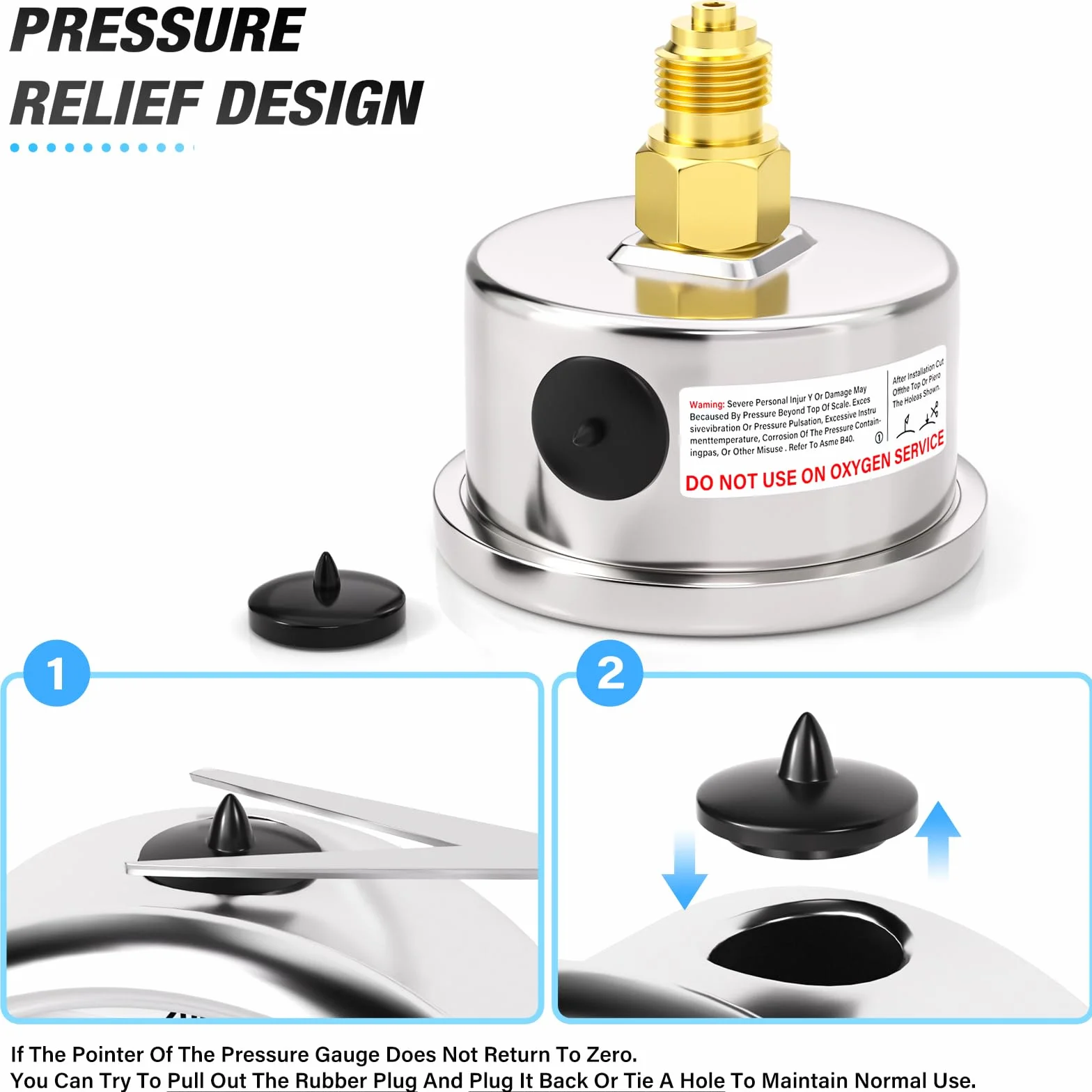MEANLIN MEASURE Manometr ze stali nierdzewnej 0~10BAR 0~150PSI 2" FACE DIAL wodoodporny 1/8" BSP