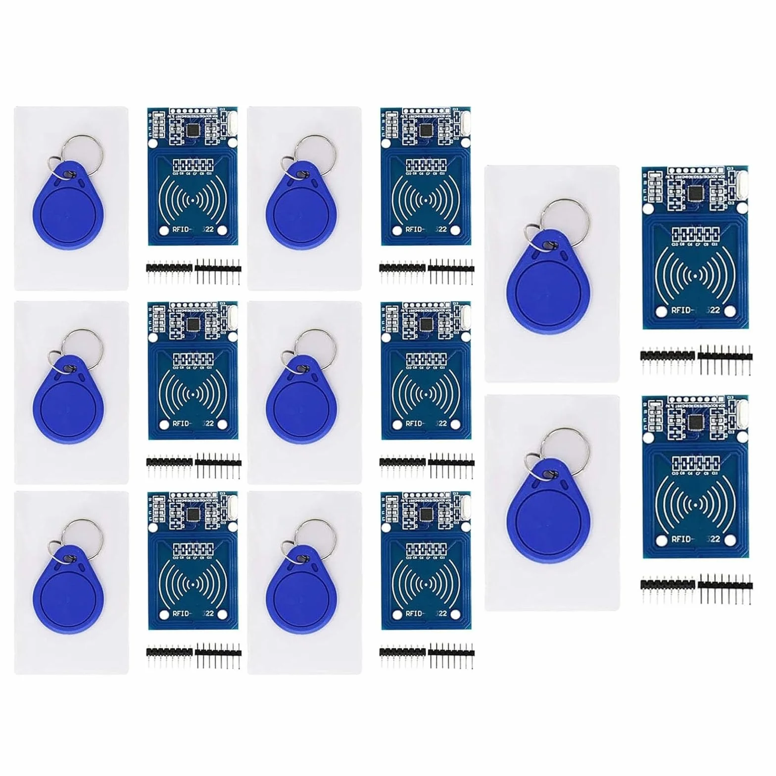 8-częściowy moduł indukcyjny karty RFID RF IC,13,56MHz, interfejs SPI,prąd roboczy: 13-26mA/DC 3.3V, kompatybilny z Arduino i kompatybilny z Raspberry Pi
