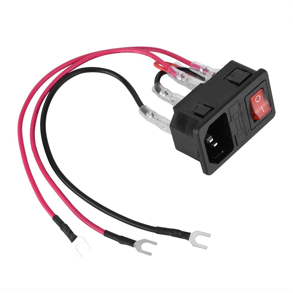 VBESTLIFE Wtyczka typu U 15 A zasilacz sieciowy, przełącznik/adapter, moduł z bezpiecznikiem do drukarki 3D, 220 V/110 V