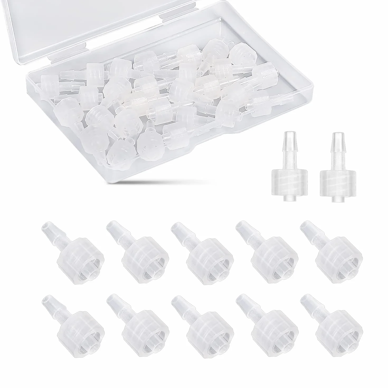 AIEX 30szt. Luer Lock 1/8, Przezroczysty Meski Zlacze Luer Lock Adapter Strzykawki do Adapter Lacznika Strzykawki