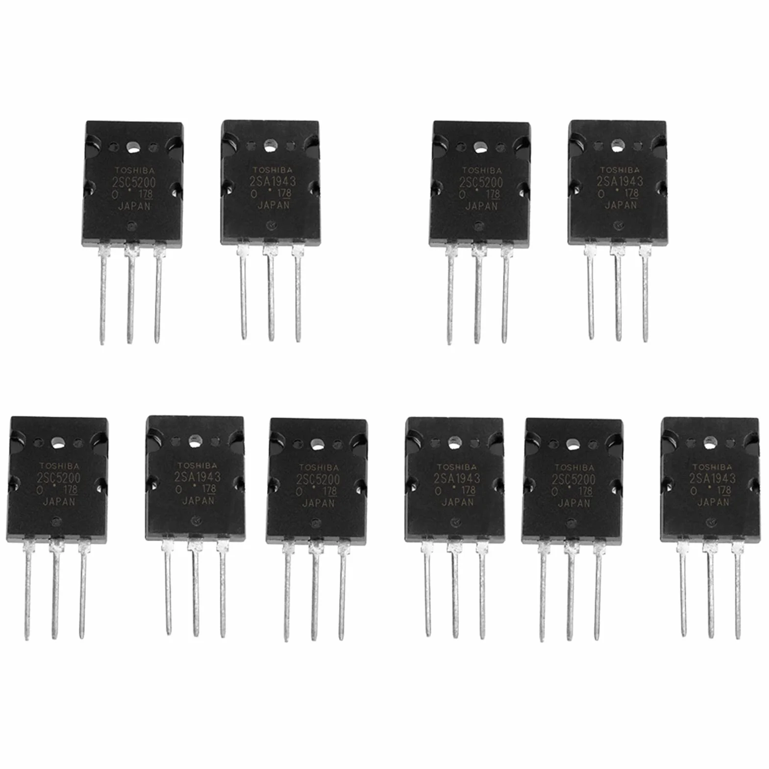 2SC5200 Tranzystor Audio Dużej Mocy 5-parowy Dopasowany BJT